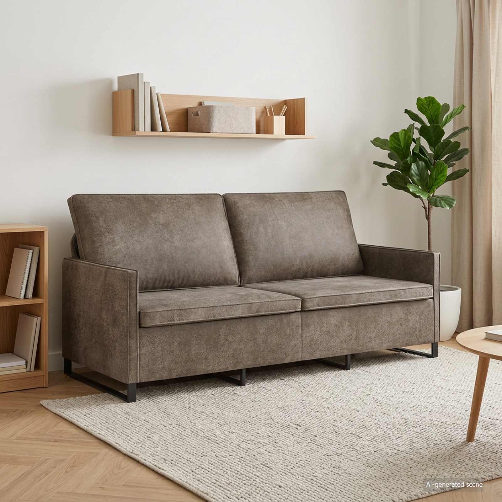 3-Sitzer Sofa Dunkelgrau 190 x 81 x 82 cm Kunstwildleder