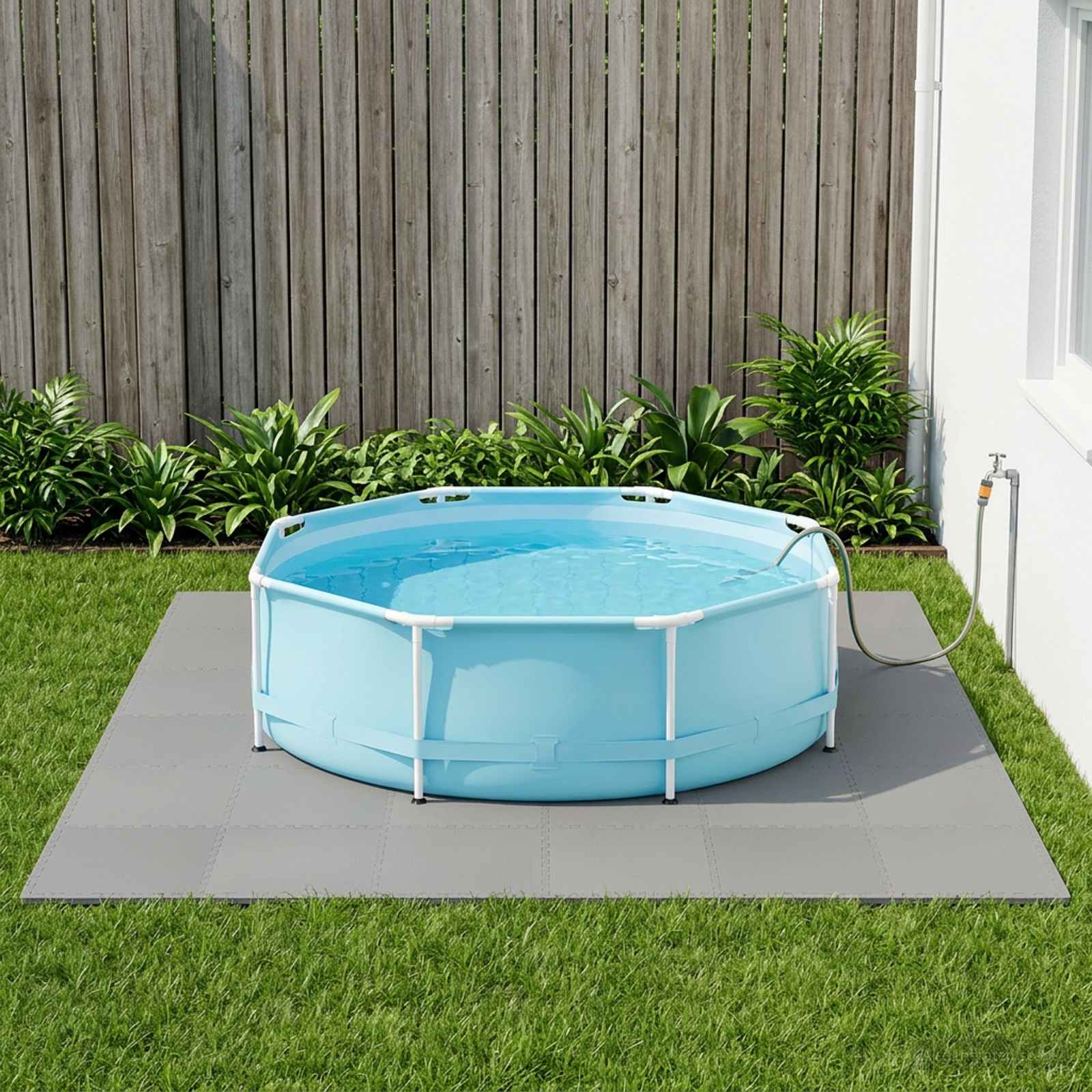 Pool Bodenschutzmatte 24 stk. Grau 8,64 m² EVA-Schaum