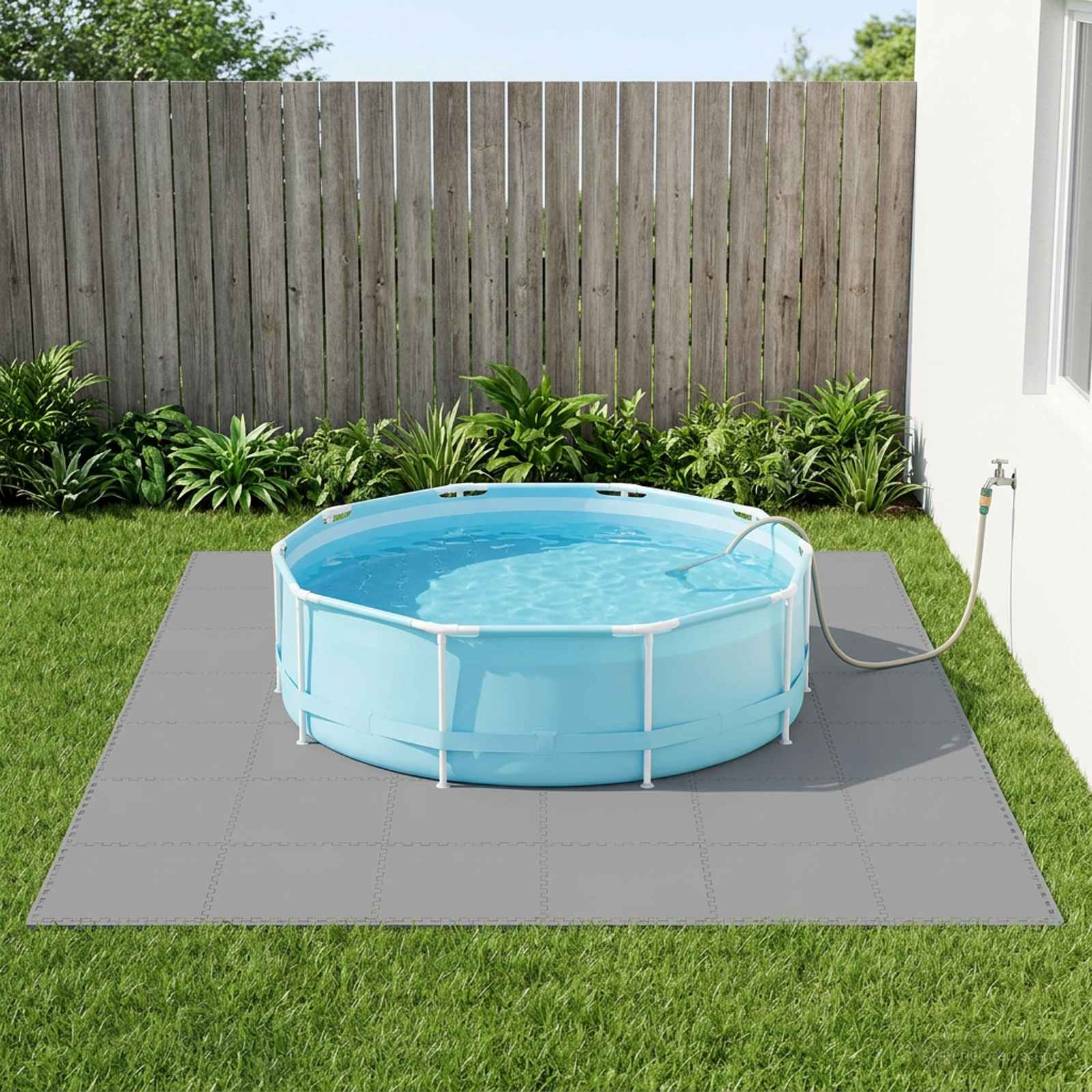 Pool Bodenschutzmatte 12 stk. Grau 4,32 m² EVA-Schaum