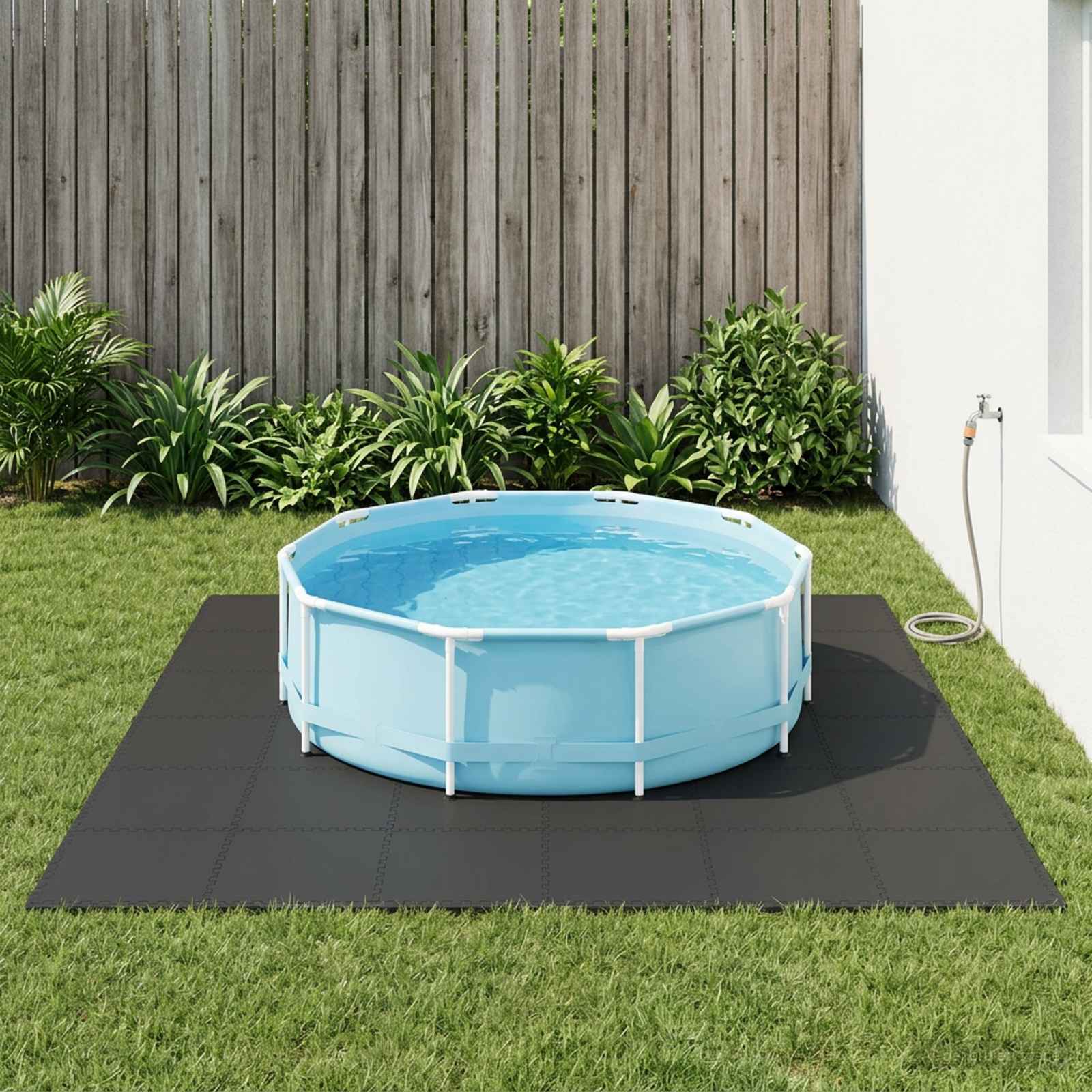 Pool Bodenschutzmatte 50 stk. Schwarz 18 m² EVA-Schaum
