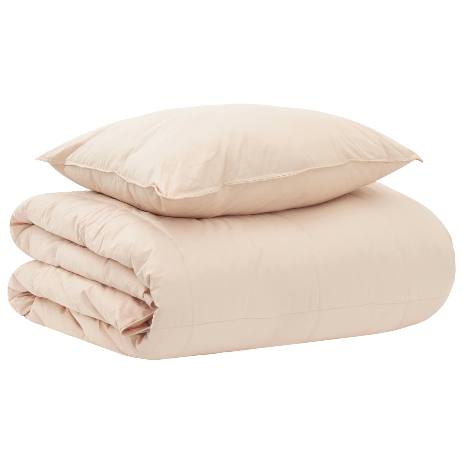 Bettwäsche-Set Beige 140 x 200 cm Baumwolle, Kapok, Polyester