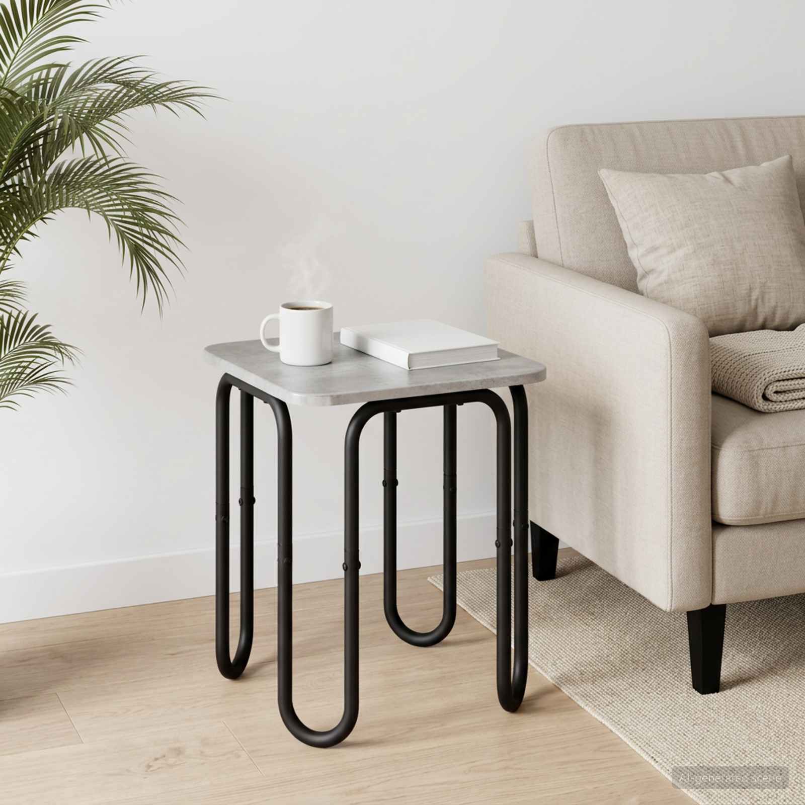 Couchtisch Betongrau 40 x 40 x 45 cm Holzwerkstoff