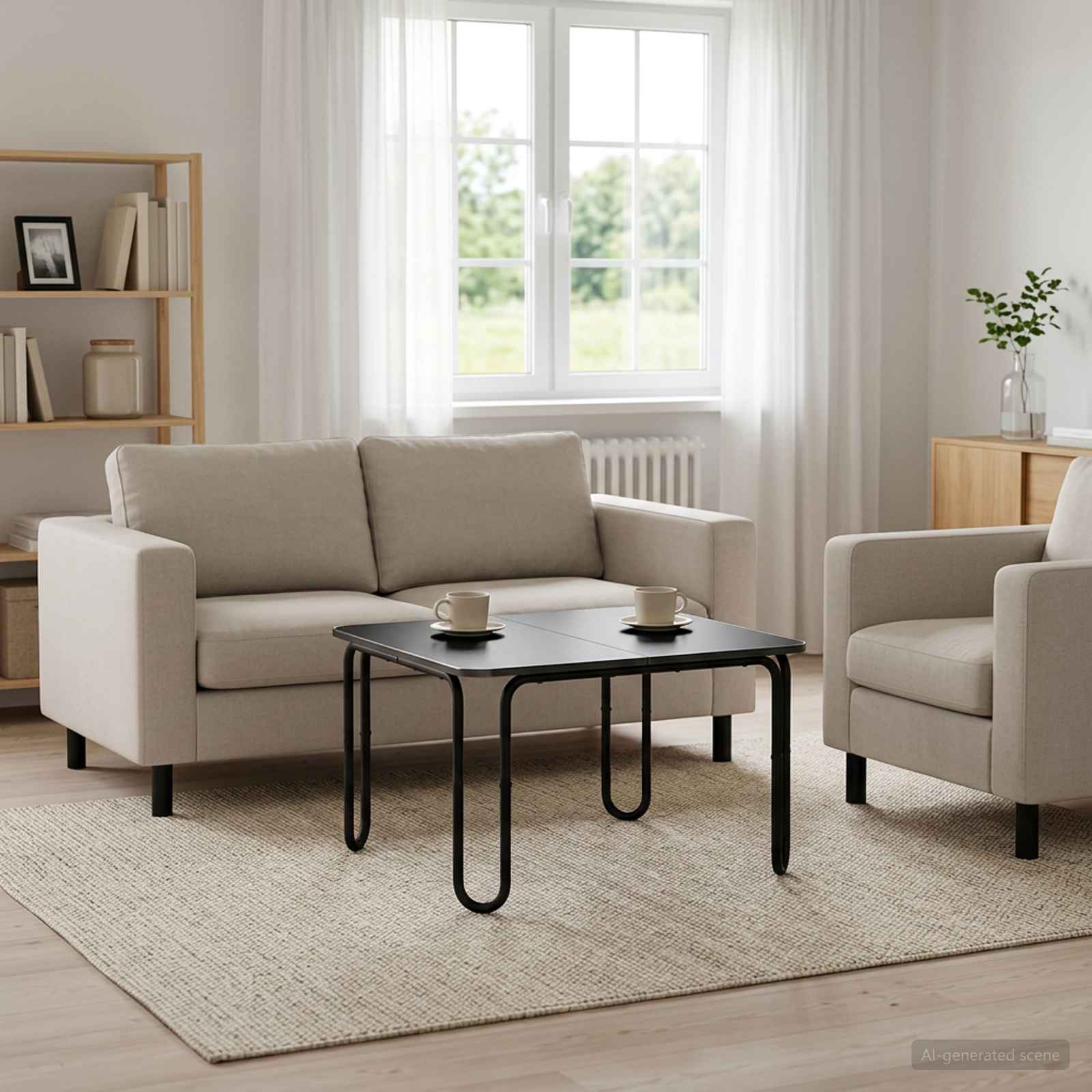 Couchtisch Schwarz 59 x 59 x 45 cm Holzwerkstoff