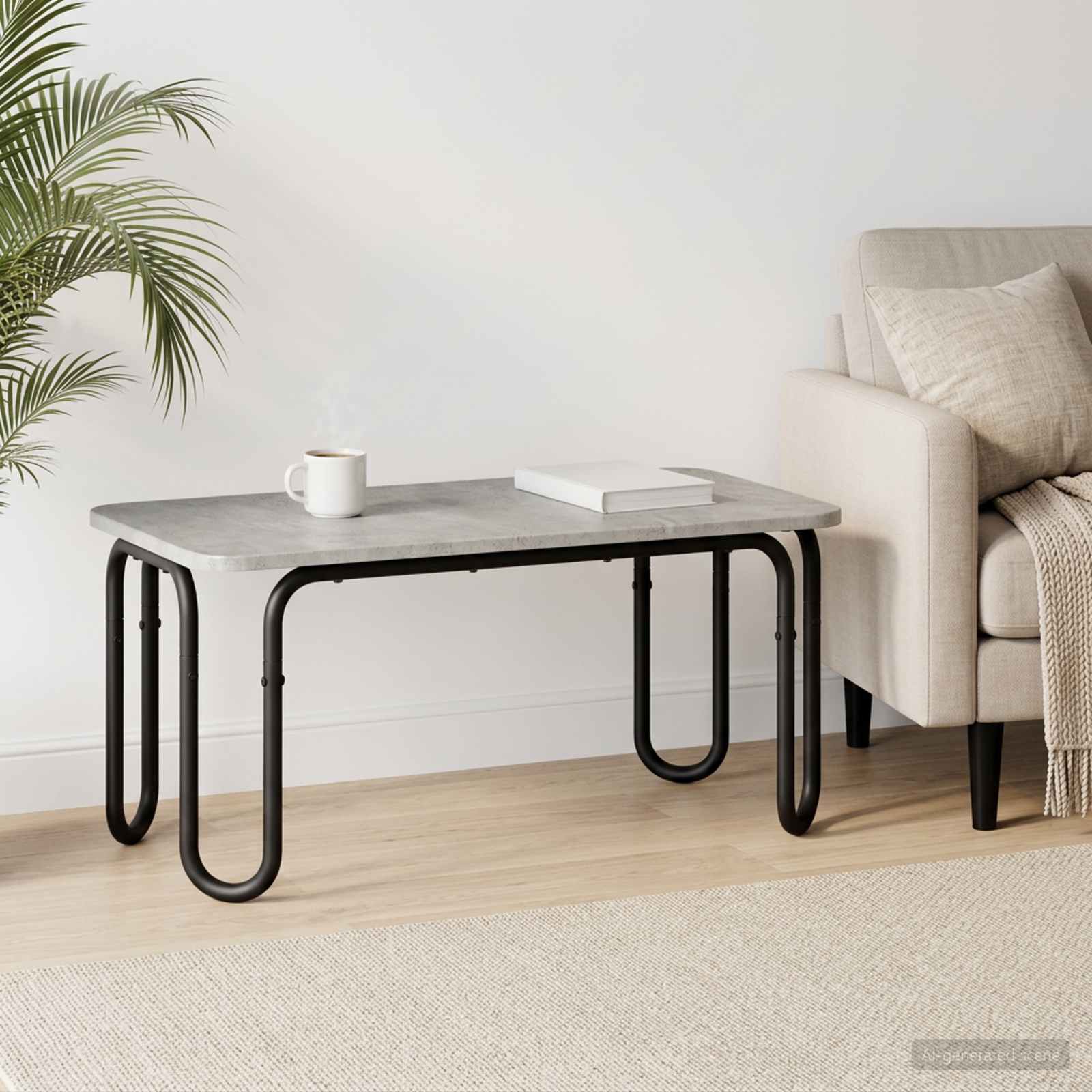 Couchtisch Betongrau 79,5 x 40 x 36 cm Holzwerkstoff
