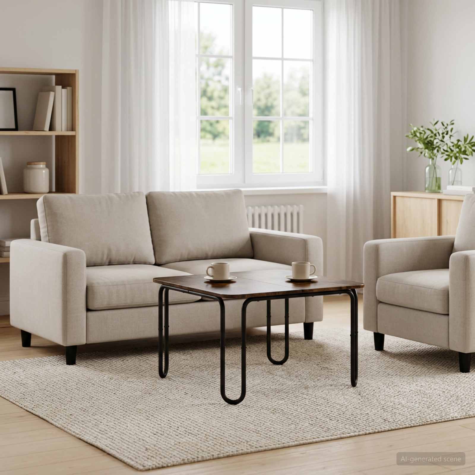 Couchtisch Geräucherte Eiche 79,5 x 79,5 x 45 cm Holzwerkstoff