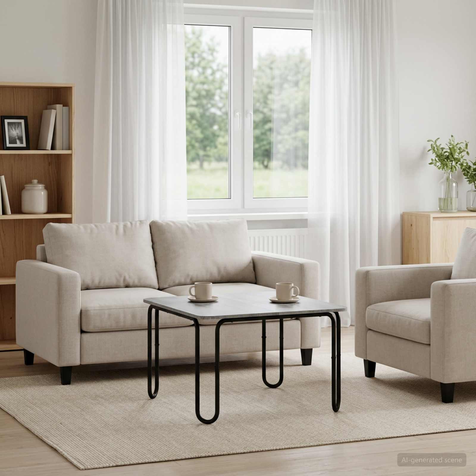 Couchtisch Grau Sonoma 100 x 100 x 45 cm Holzwerkstoff