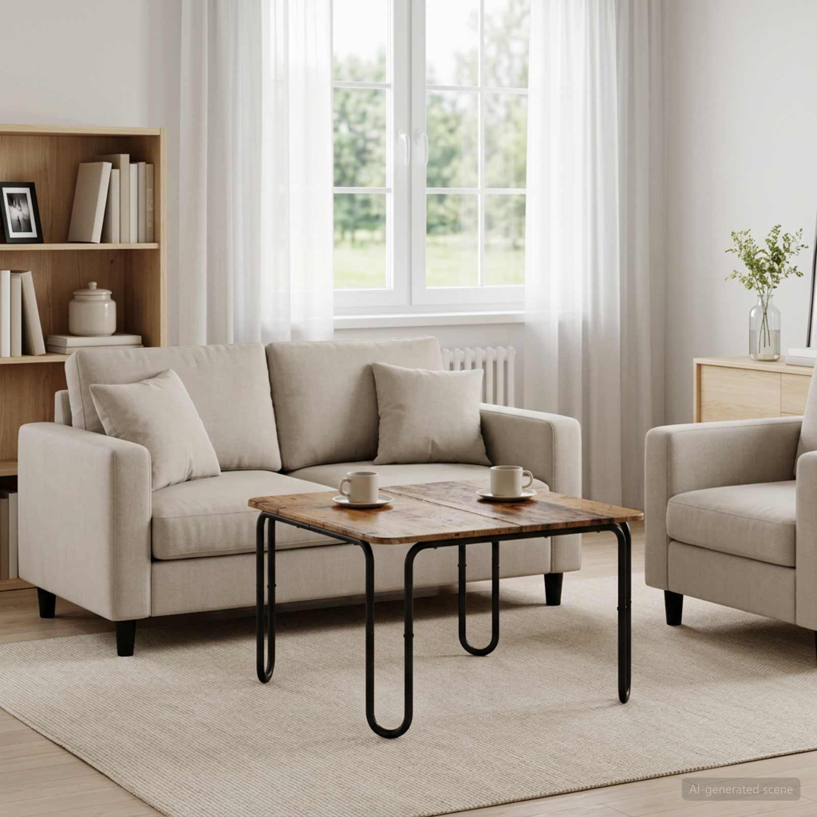 Couchtisch Altholz 100 x 100 x 45 cm Holzwerkstoff