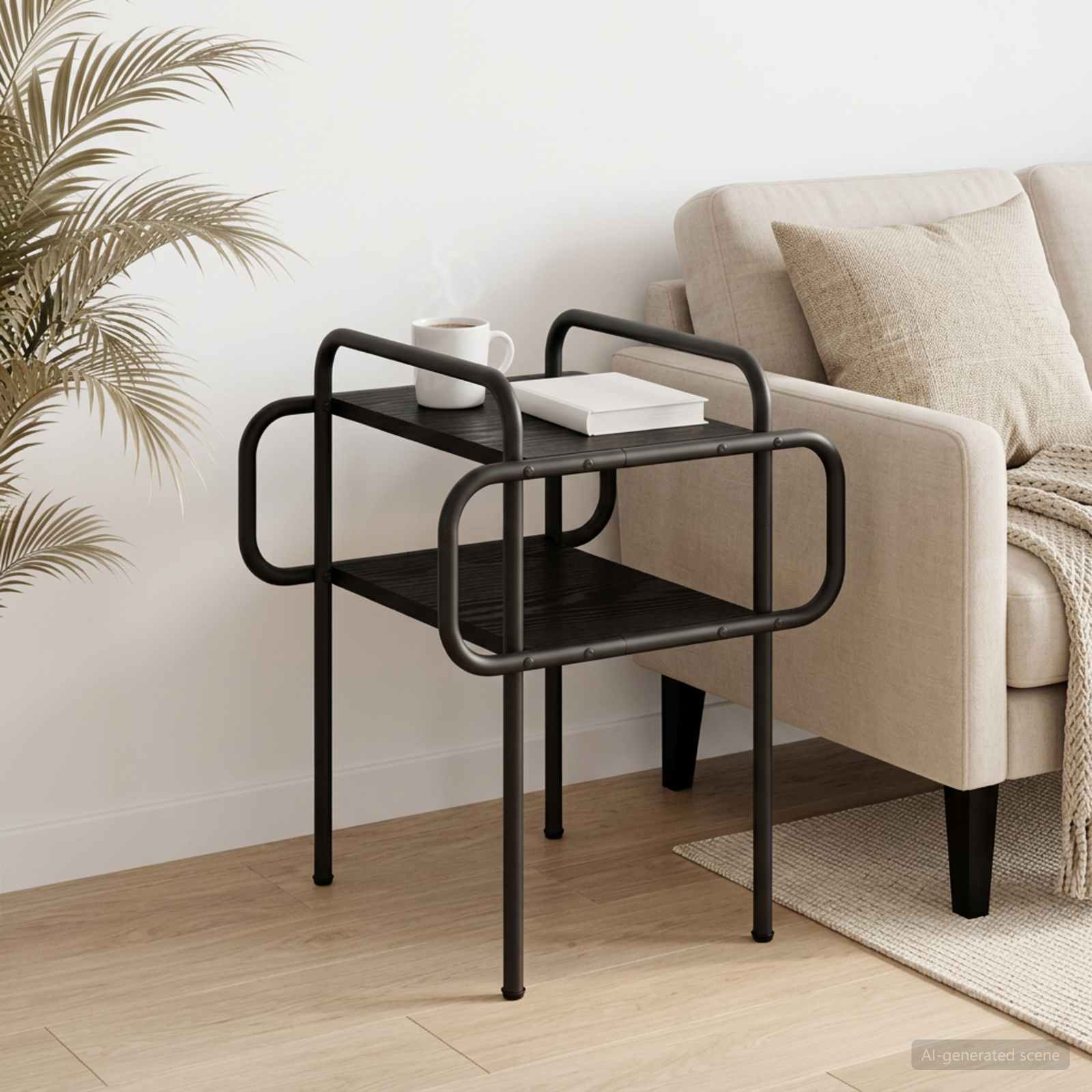 Couchtisch Schwarze Eiche 40 x 40 x 51 cm Holzwerkstoff