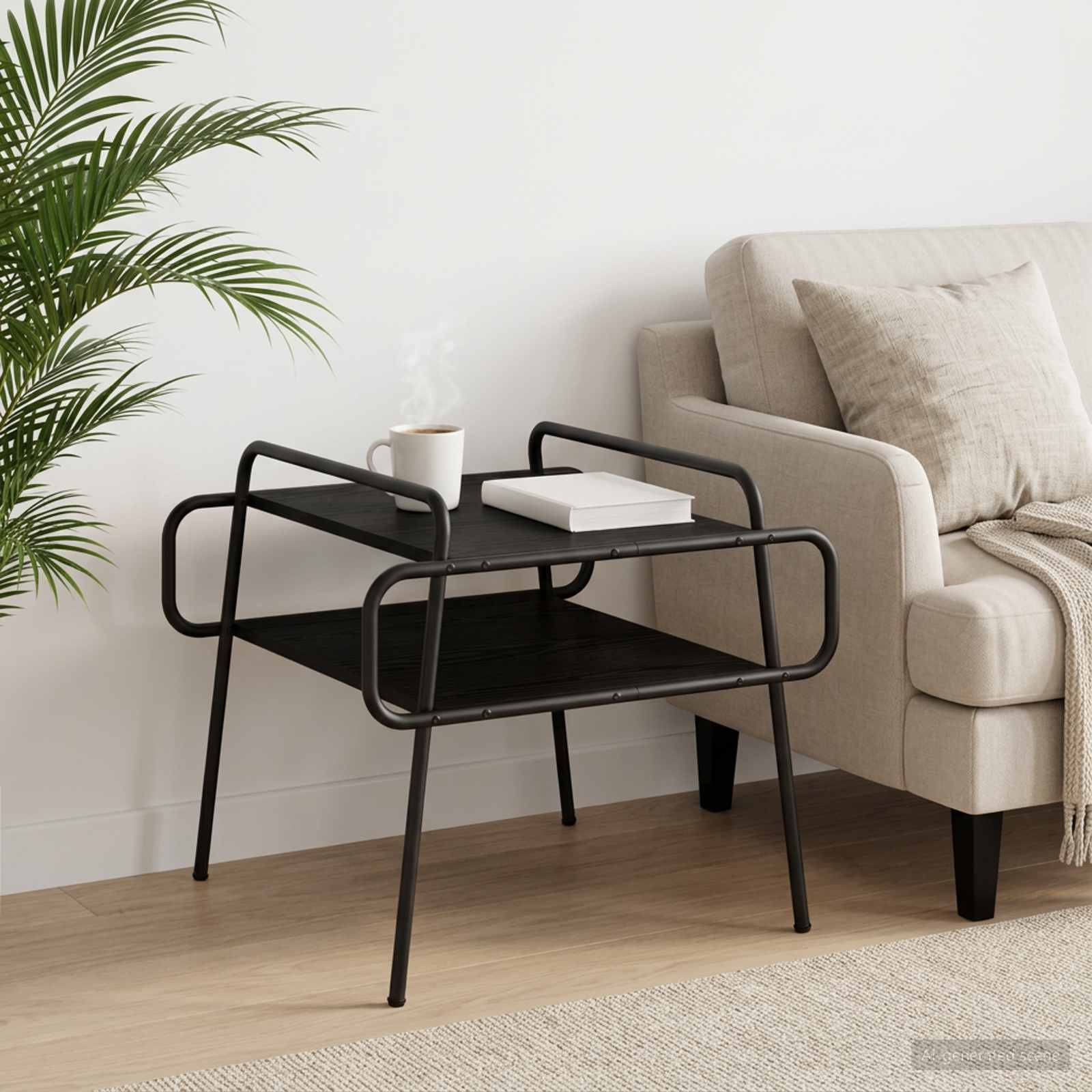 Couchtisch Schwarze Eiche 60 x 60 x 51 cm Holzwerkstoff