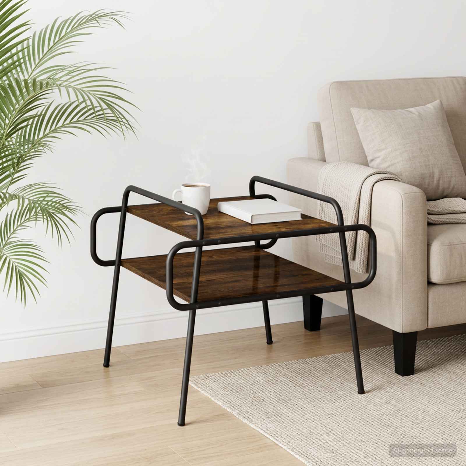 Couchtisch Geräucherte Eiche 60 x 60 x 51 cm Holzwerkstoff