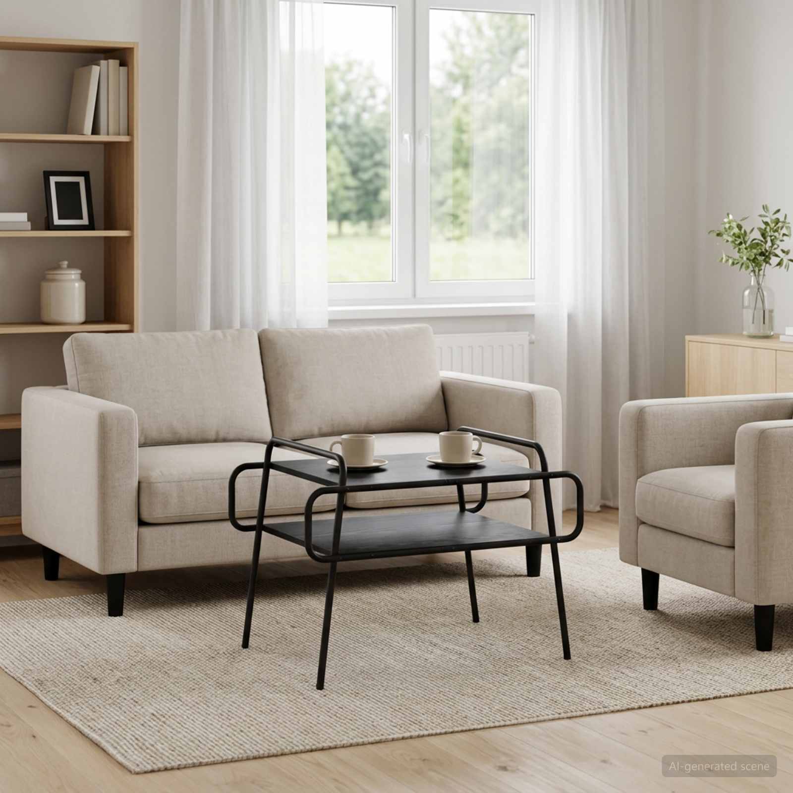 Couchtisch Schwarze Eiche 70 x 50 x 51 cm Holzwerkstoff