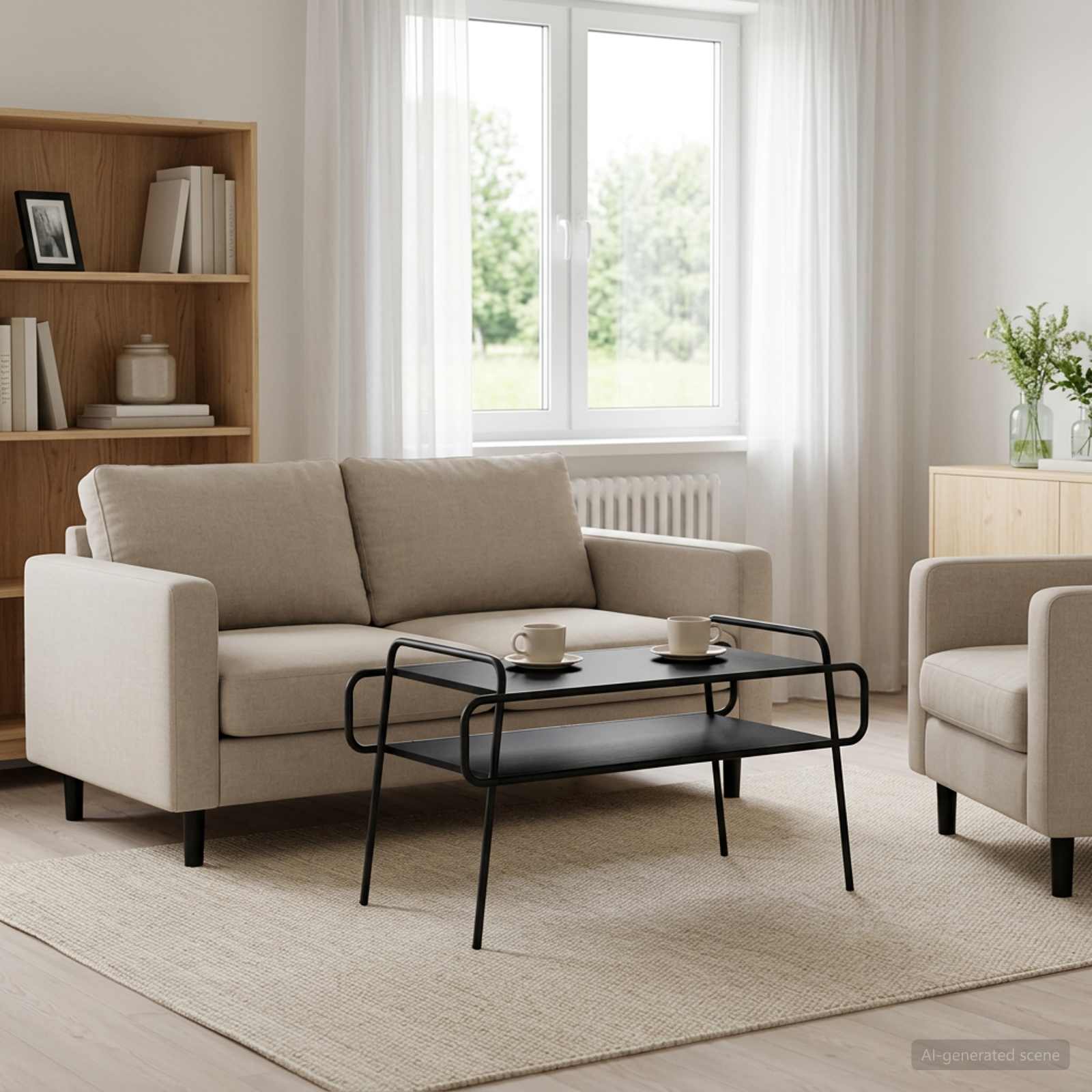 Couchtisch Schwarze Eiche 100 x 50 x 51 cm Holzwerkstoff