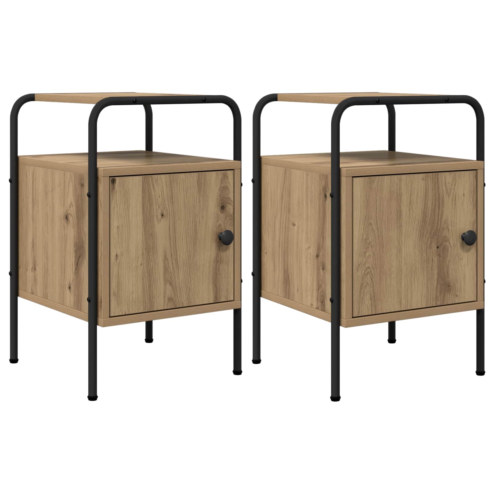 Nachttisch 2 Stk. Artisan-Eiche 35 x 36,5 x 56 cm Holzwerkstoff