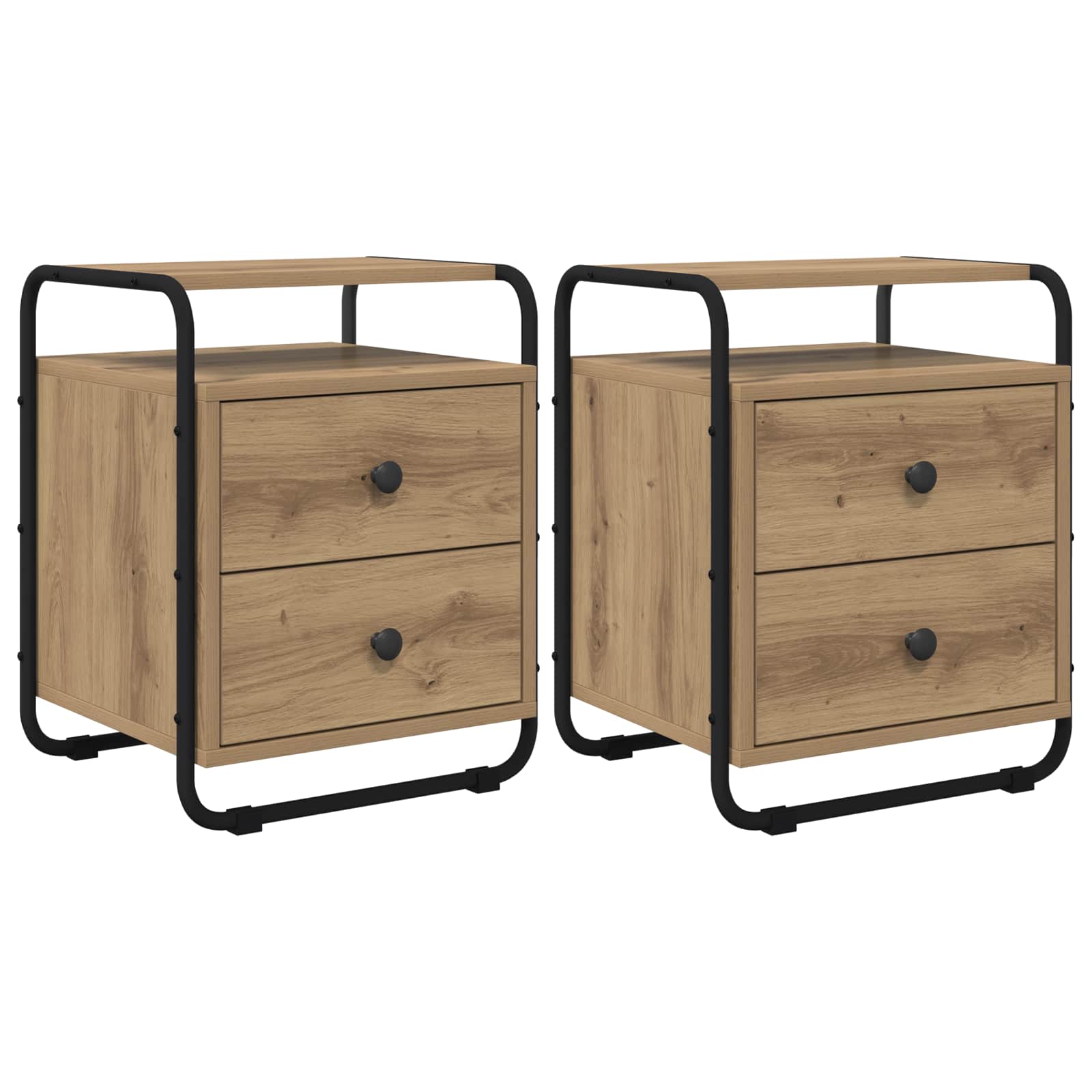 Nachttisch 2 Stk. Artisan-Eiche Holzwerkstoff