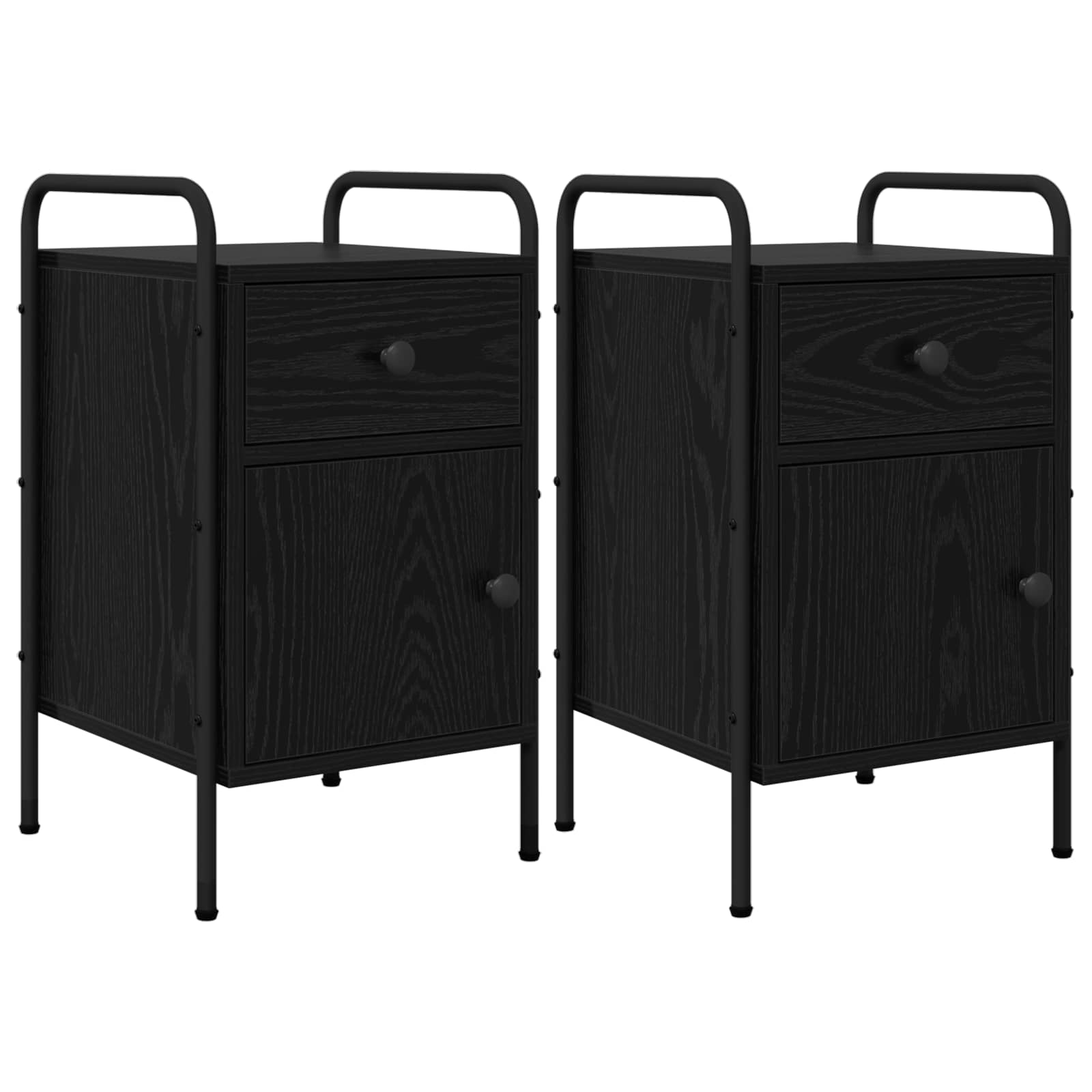 Nachttisch 2 Stk. Schwarze Eiche 35 x 36,5 x 61 cm