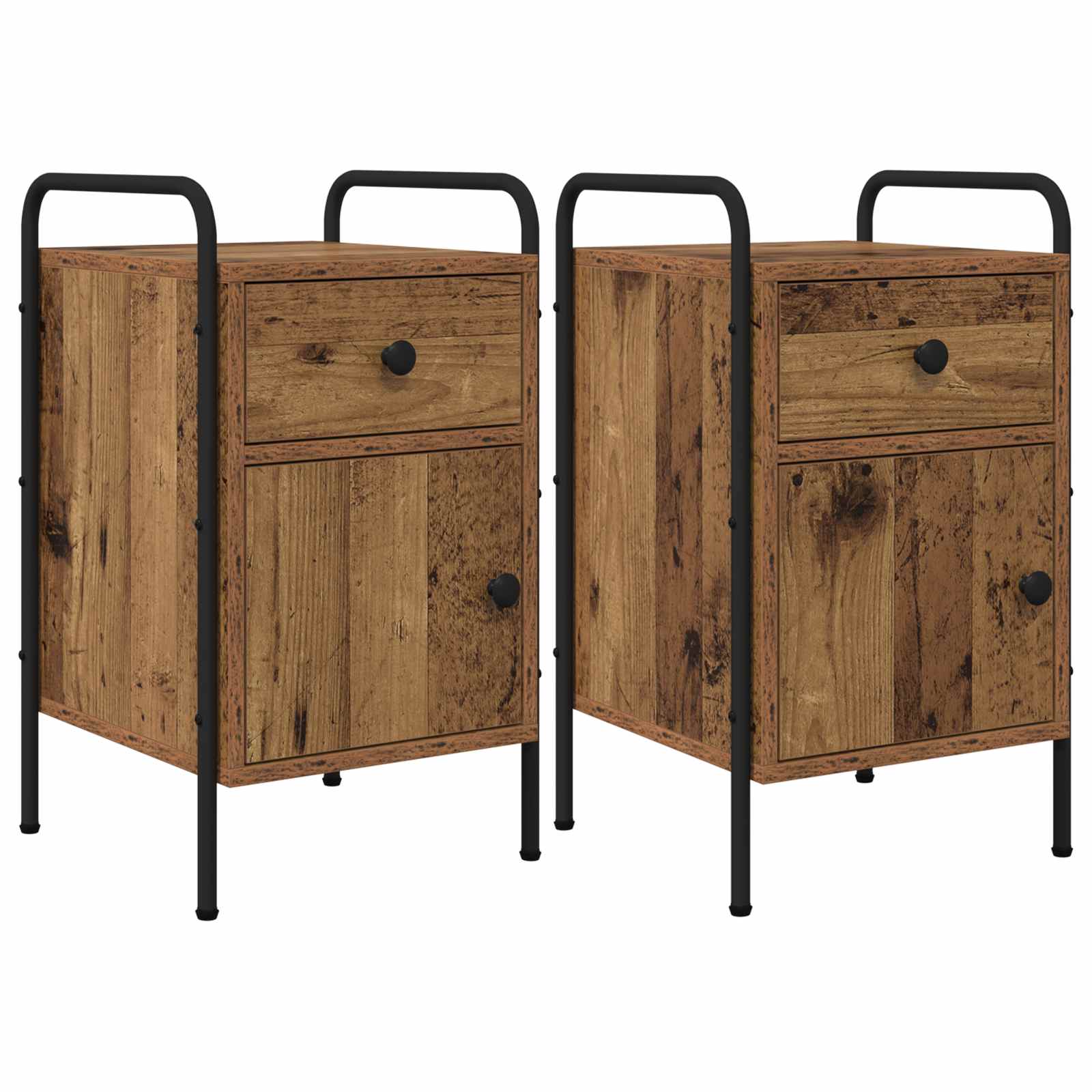 Nachttisch 2 Stk. Altholz 35 x 36,5 x 61 cm Holzwerkstoff