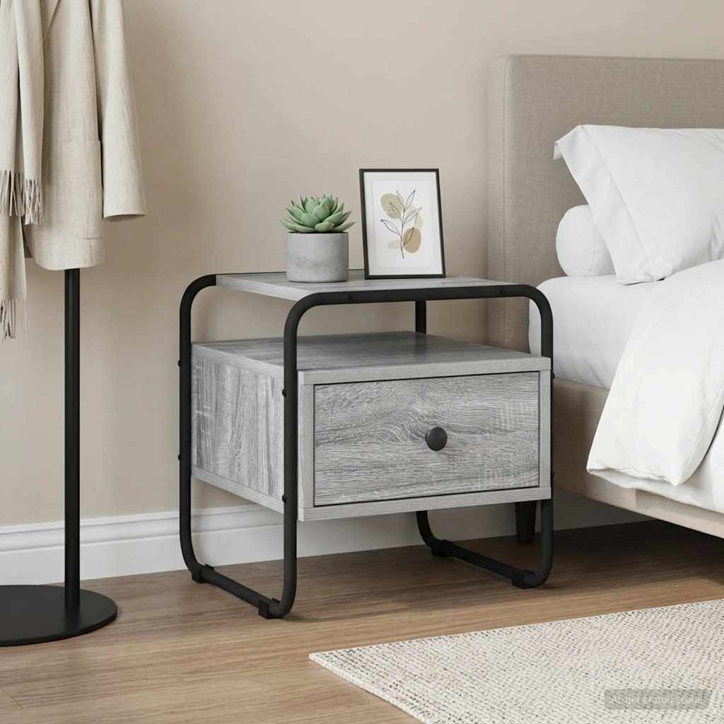 Nachttisch Grau Sonoma 40 x 39,5 x 40 cm Holzwerkstoff