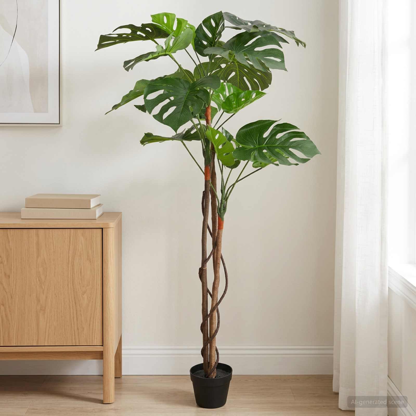 Künstliche Monstera Pflanze Grün 94 x 18 x 170 cm