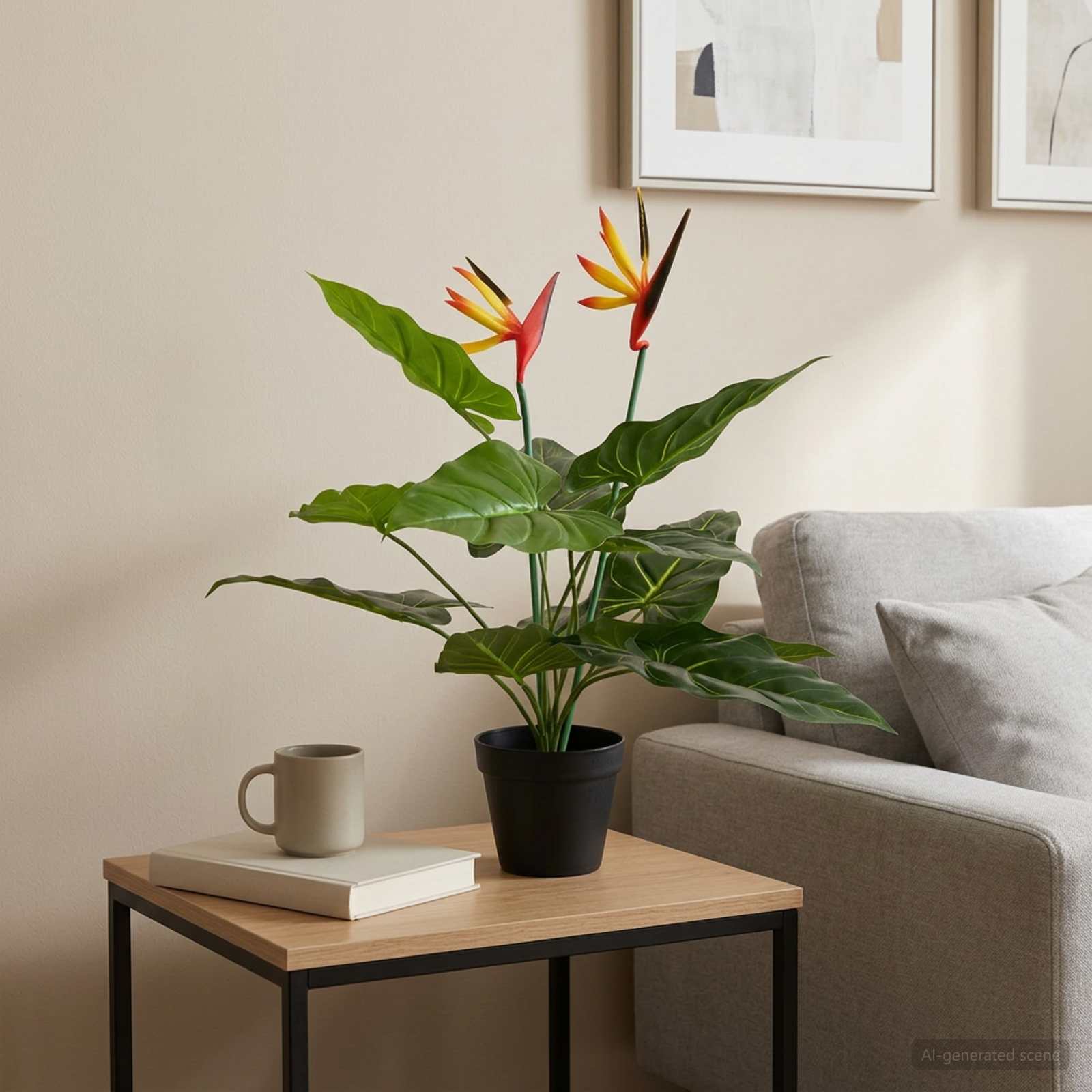 Künstliche Strelitzia-Pflanze Grün 65 x 13 x 55 cm
