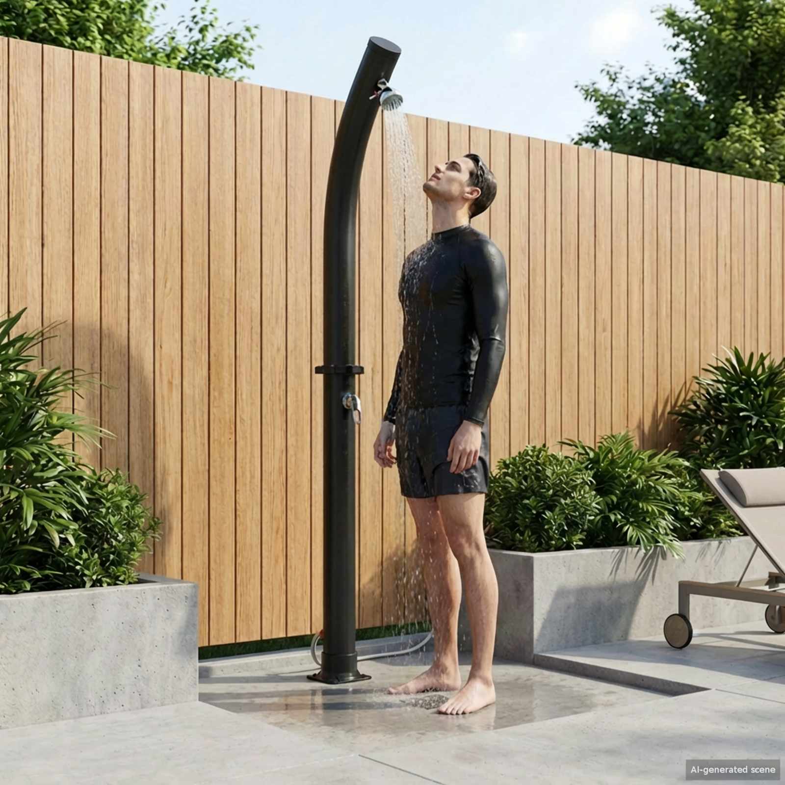 Solar Dusche mit Duschkopf 20 l PVC, ABS, Zinklegierung Schwarz