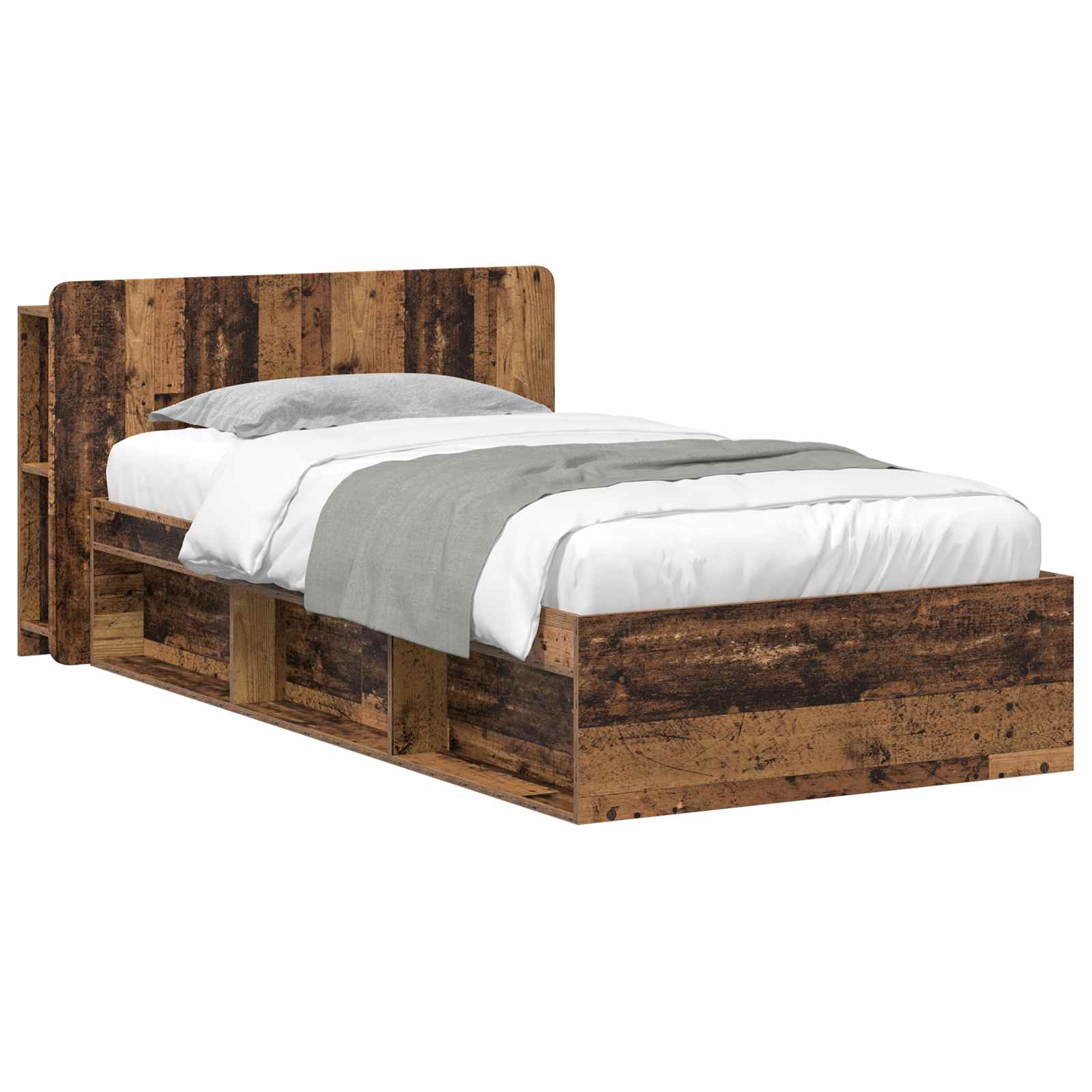 Bettgestell mit Stauraum Altholz 80 x 200 cm Holzwerkstoff