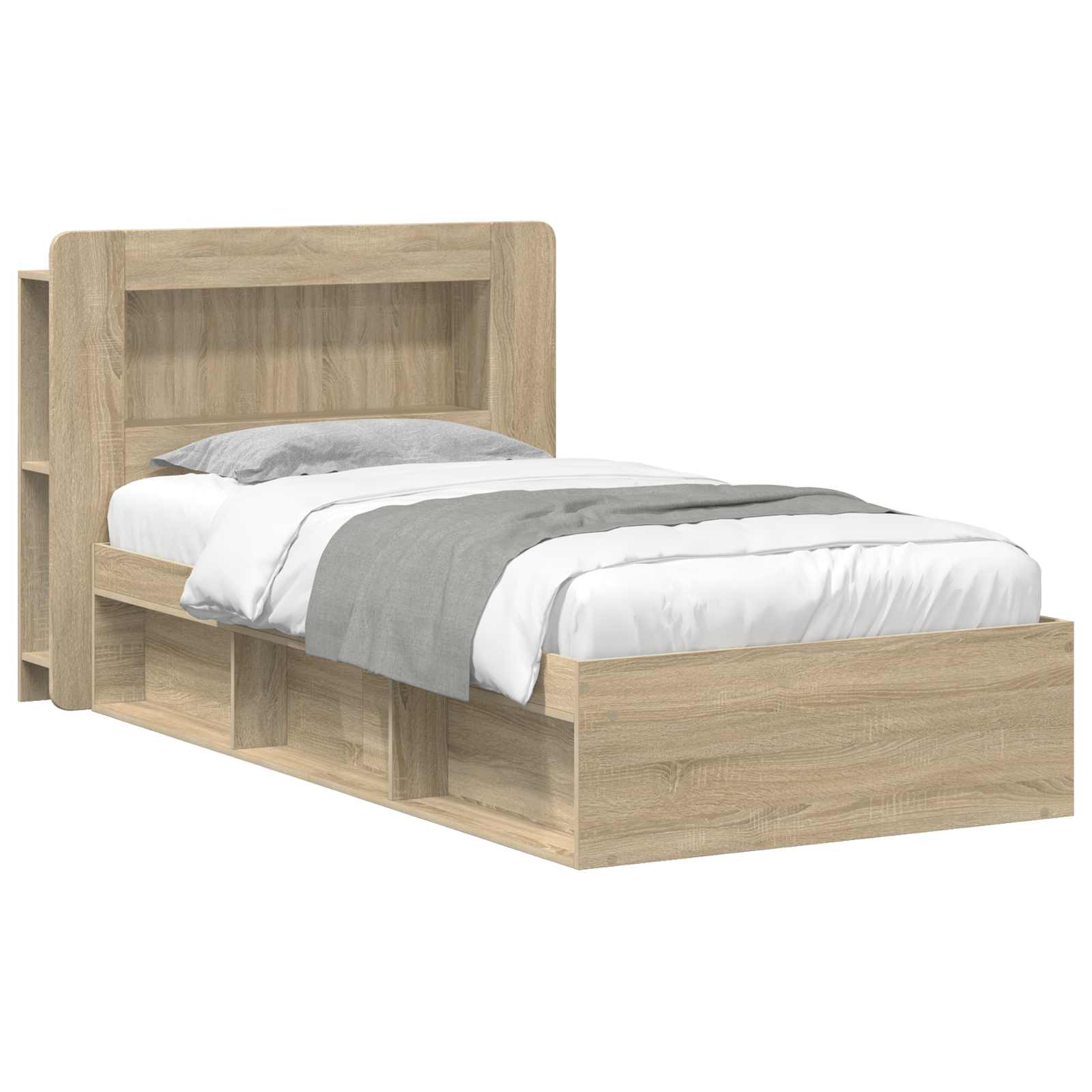 Bettgestell mit Stauraum Sonoma-Eiche 80 x 200 cm Holzwerkstoff