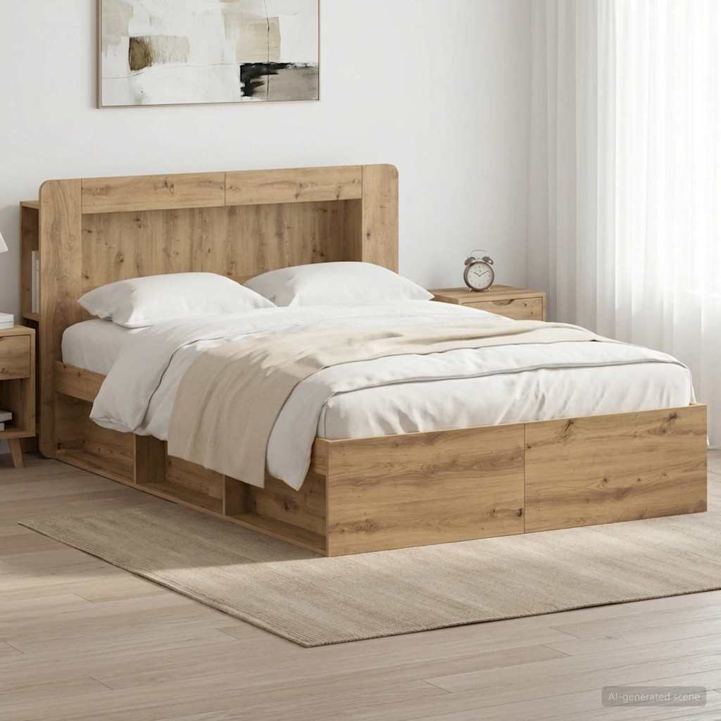 Bettgestell mit Stauraum Artisan-Eiche 140 x 190 cm