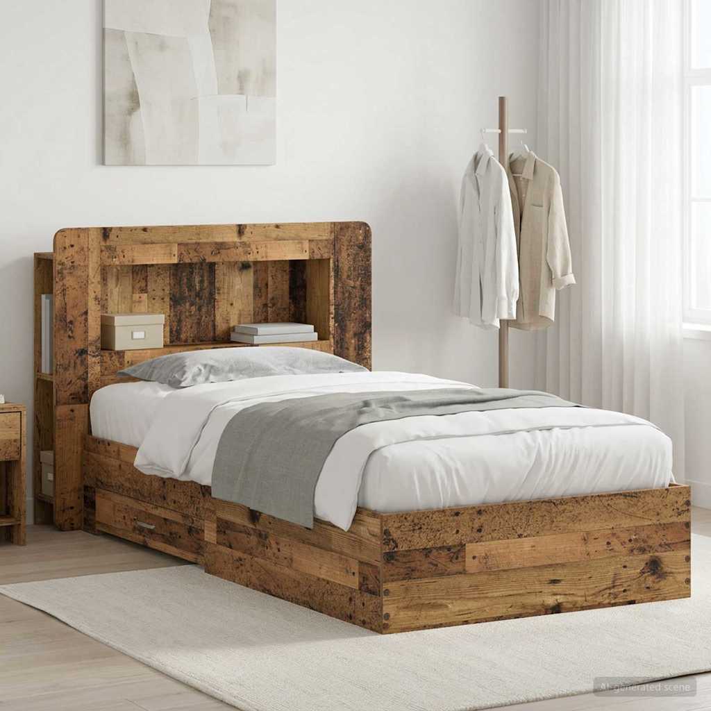 Bettgestell mit Stauraum Altholz 80 x 200 cm Holzwerkstoff