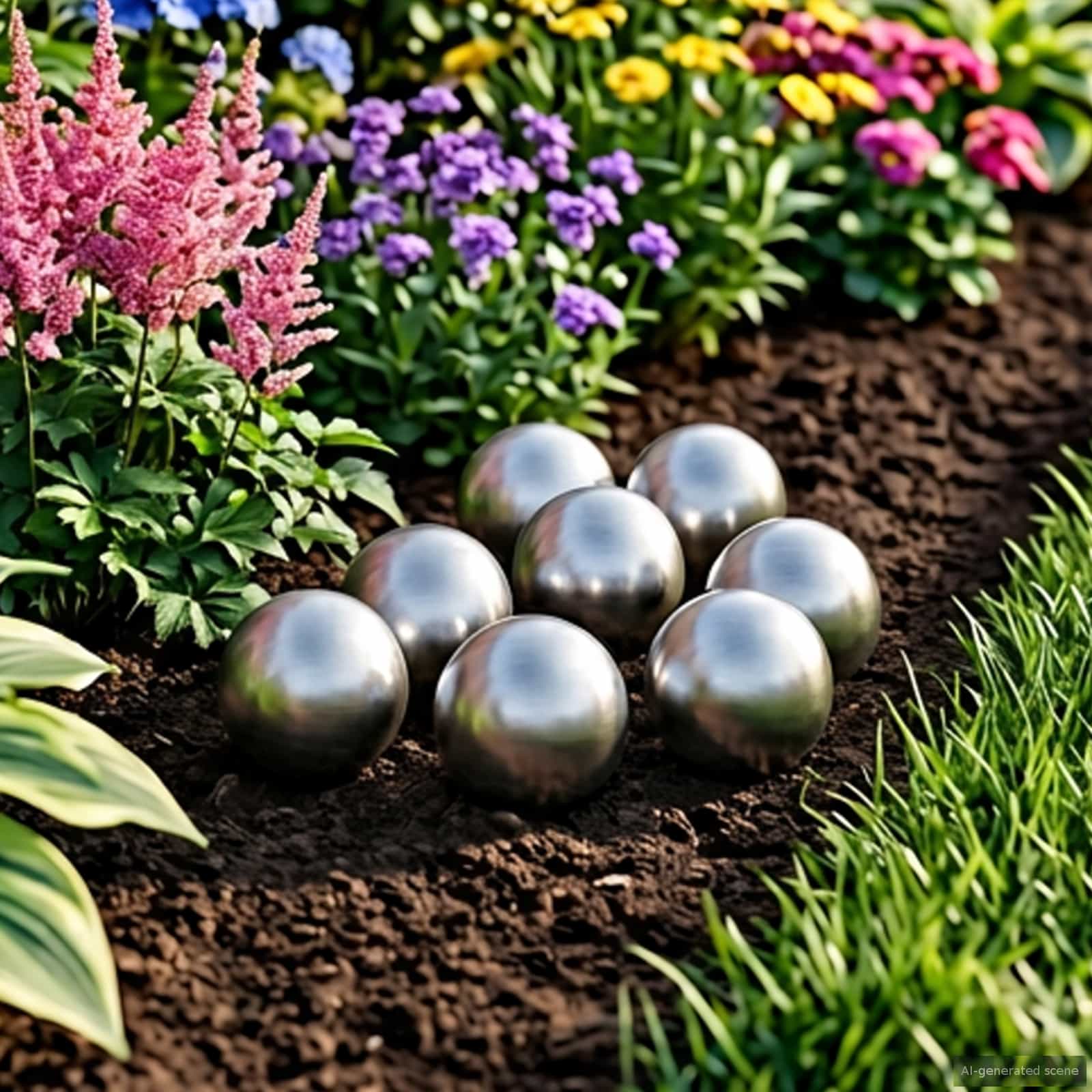 Gebürsteter Ball 8 stk. Ø 5 cm Silber Edelstahl 201