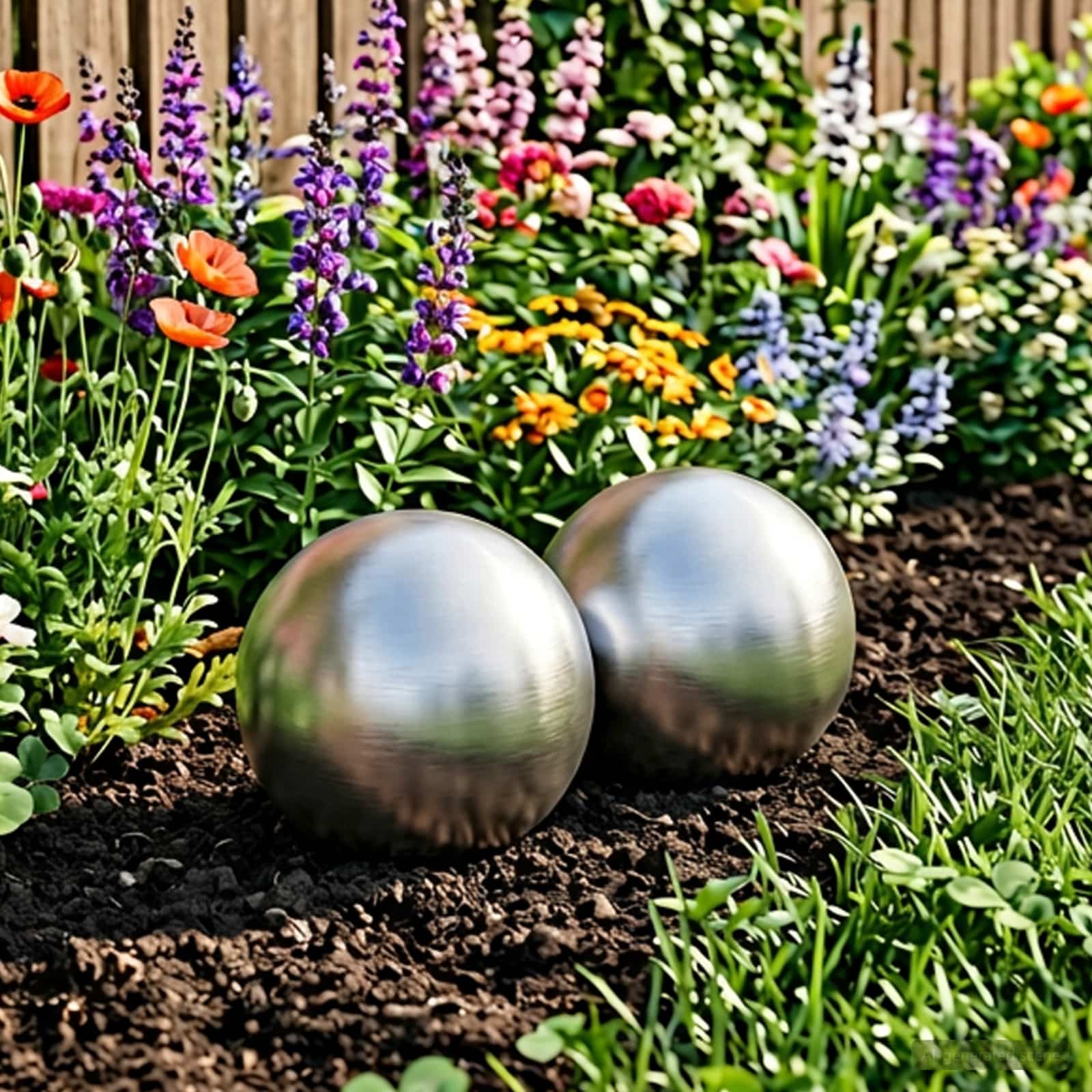 Gebürsteter Ball 2 stk. Ø 15 cm Silber Edelstahl 201