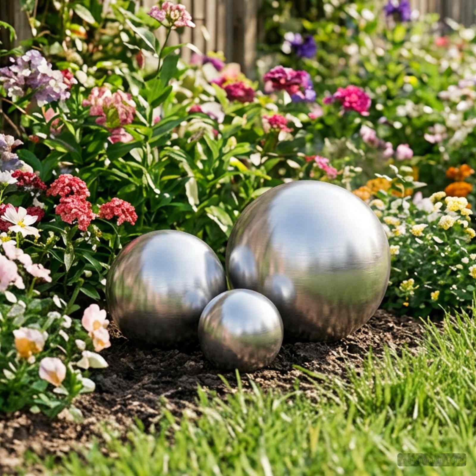 Gebürsteter Ball 3 stk. Ø 20 cm Silber Edelstahl 201