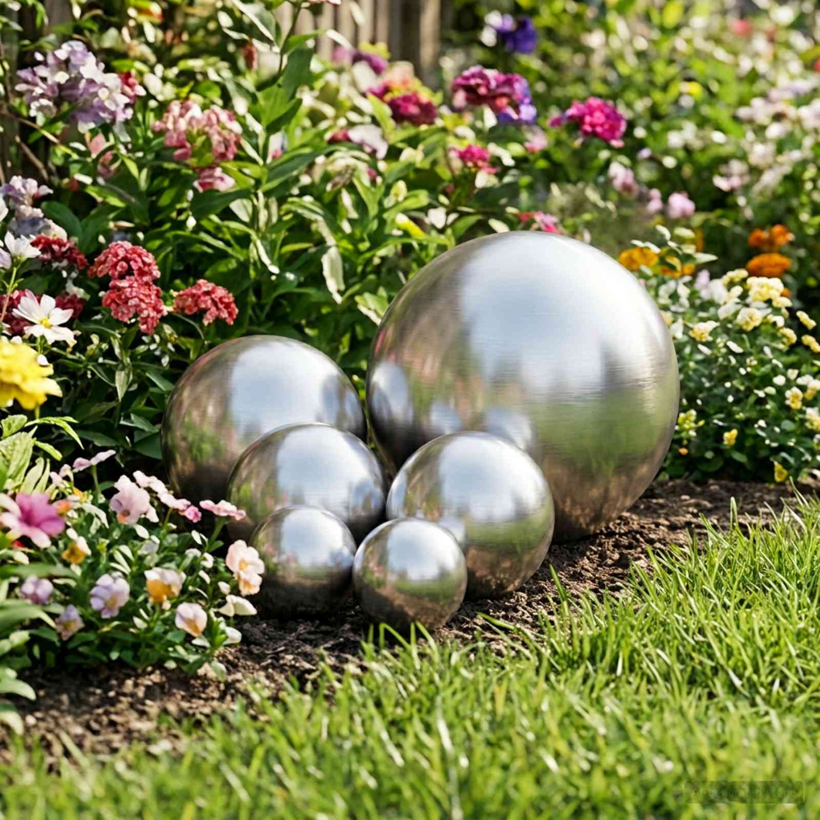 Gebürsteter Ball 6 stk. Ø 15 cm Silber Edelstahl 201