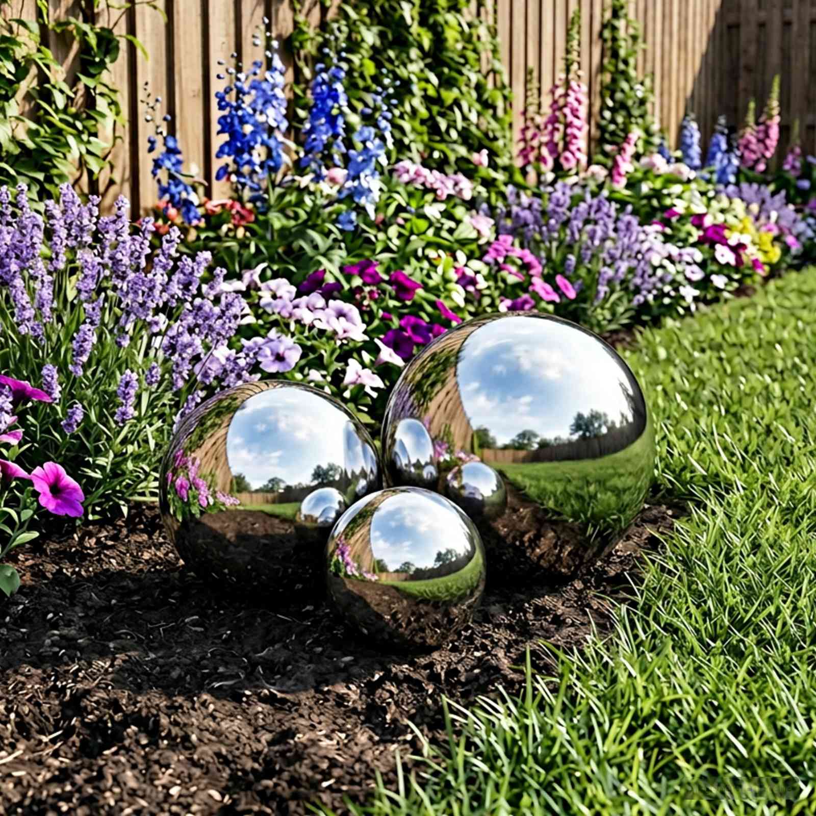Spiegelkugel 3 stk. Ø 20 cm Silber Edelstahl 201