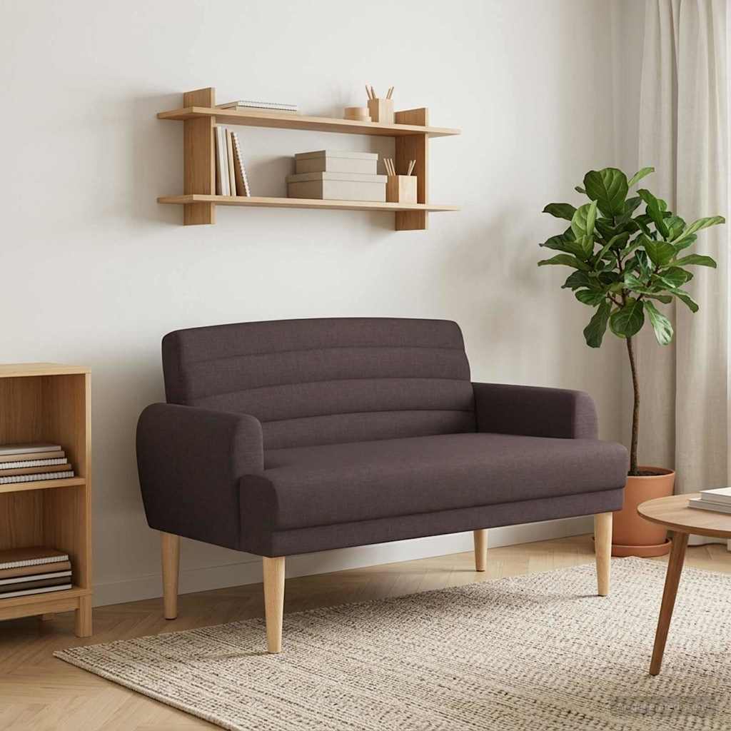 Zweisitzer mit Knopfheftung Dunkelbraun 116 x 67 x 80 cm Stoff