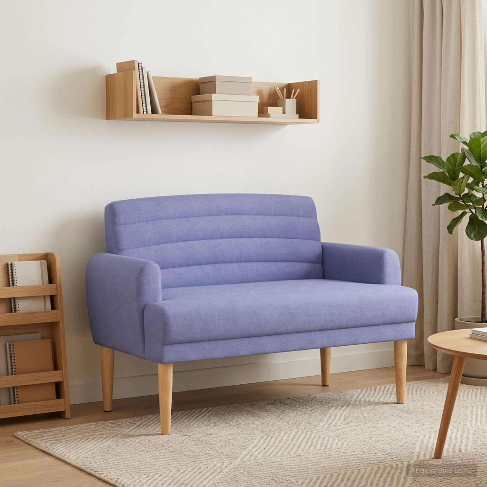 Zweisitzer mit Knopfheftung Jeans blau 116 x 67 x 80 cm Stoff