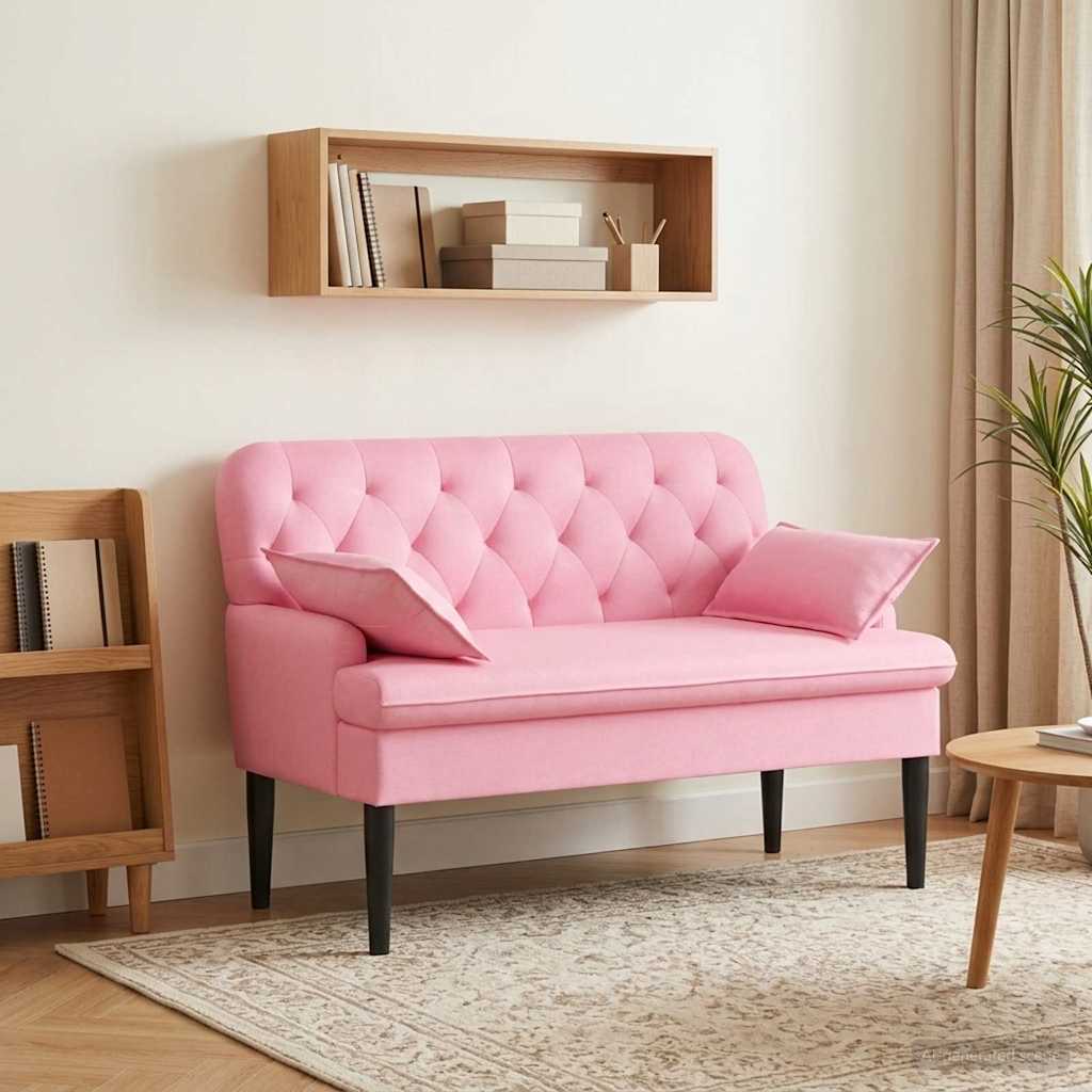 Zweisitzer mit Knopfheftung Rosa 111 x 68 x 80 cm Stoff