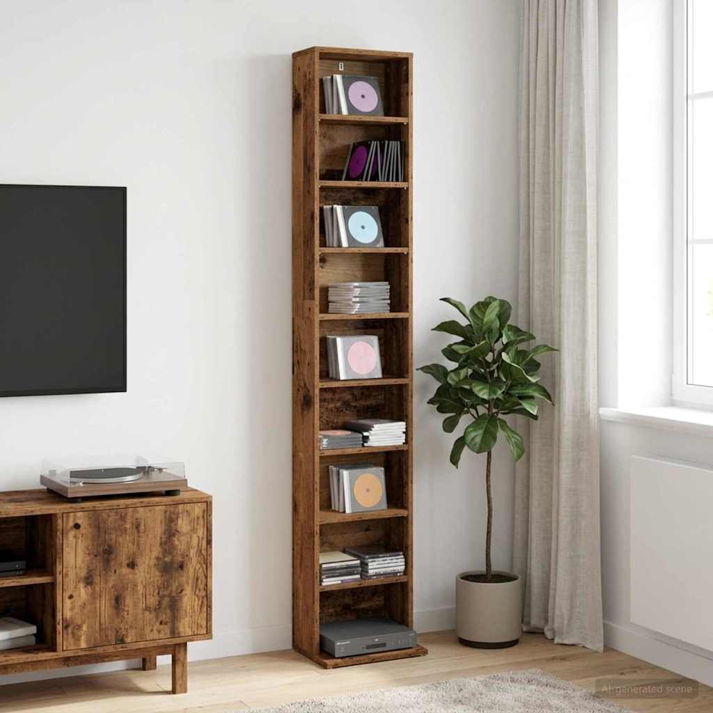 CD Regal Altholz 33 x 23,5 x 175 cm Holzwerkstoff