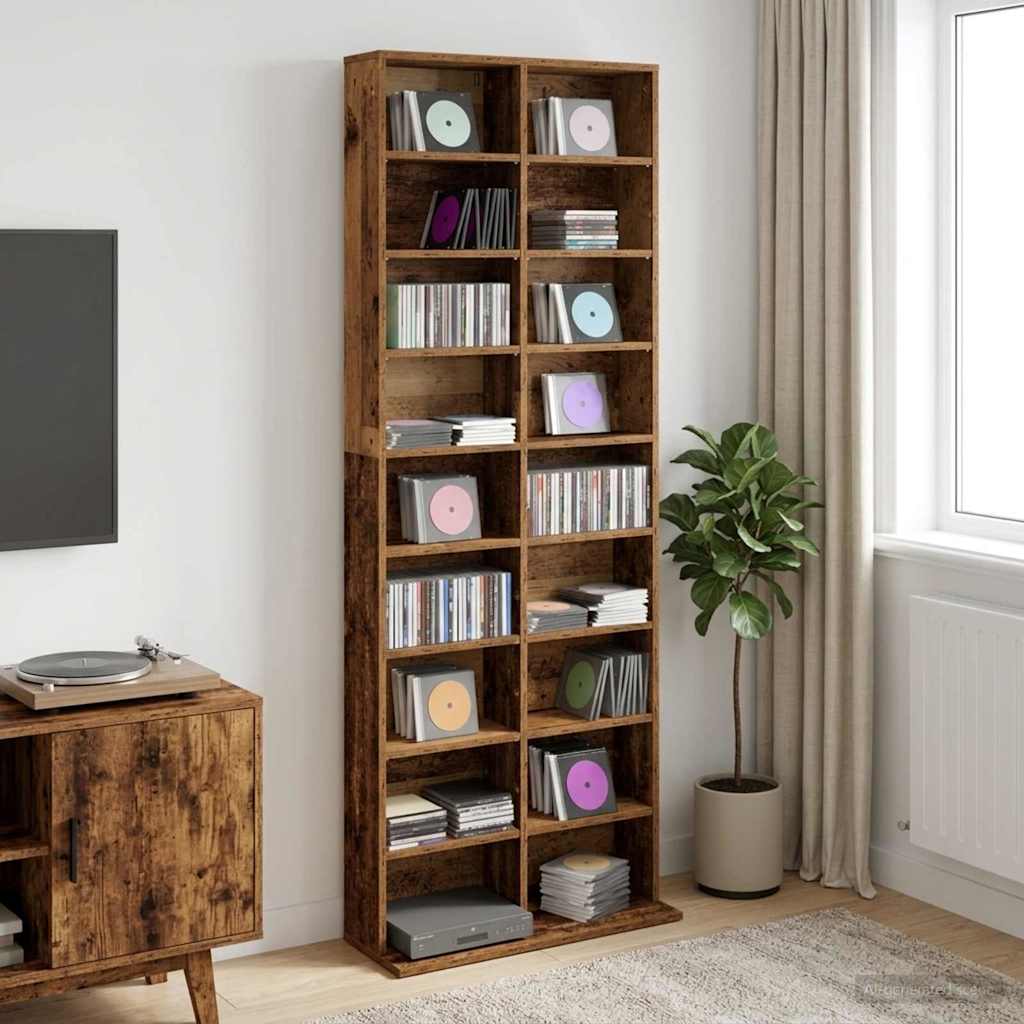 CD Regal Altholz 65 x 23,5 x 175 cm Holzwerkstoff