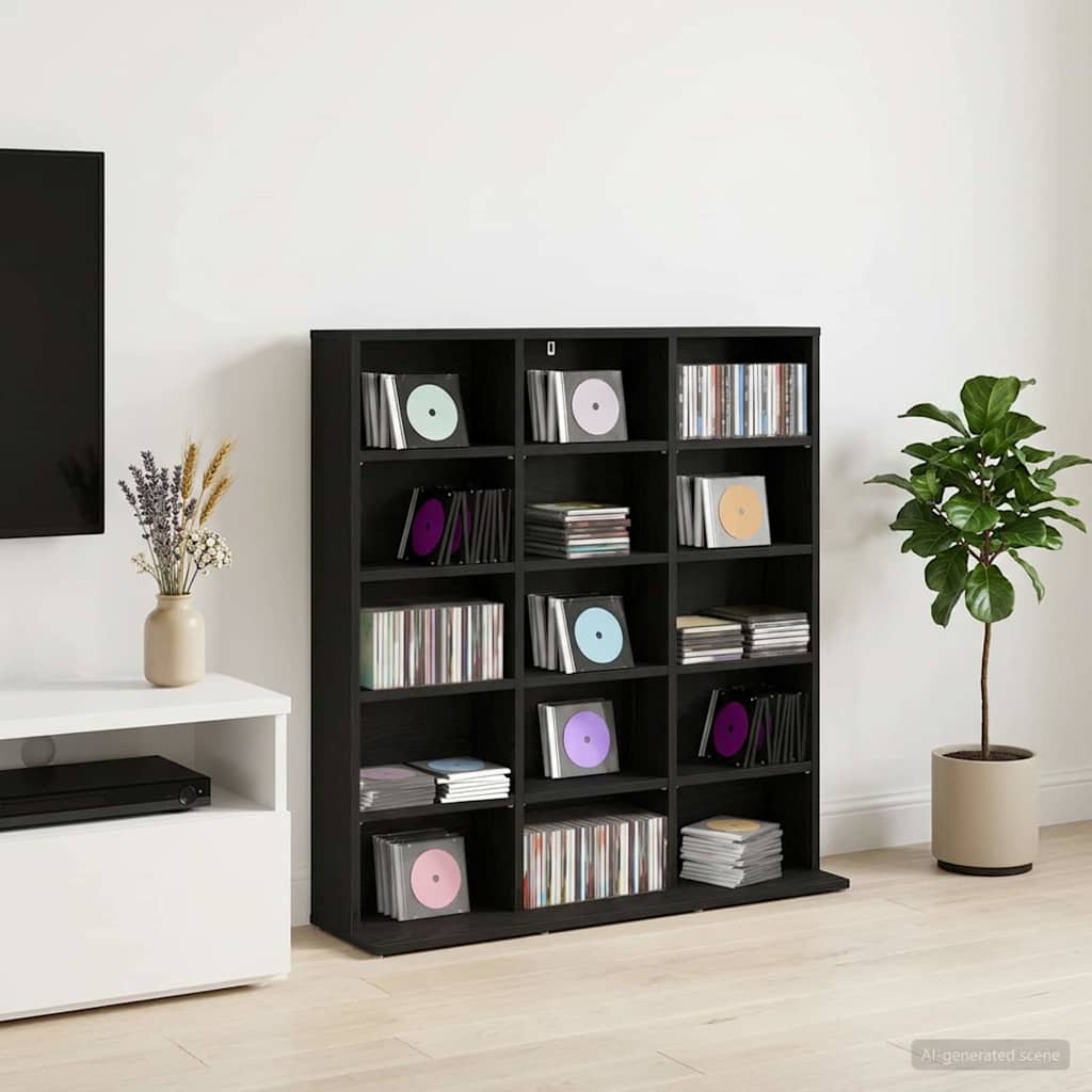 CD Regal Schwarze Eiche 96 x 23,5 x 97,5 cm Holzwerkstoff