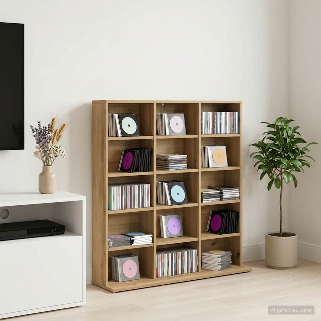 CD Regal Artisan-Eiche 96 x 23,5 x 97,5 cm Holzwerkstoff