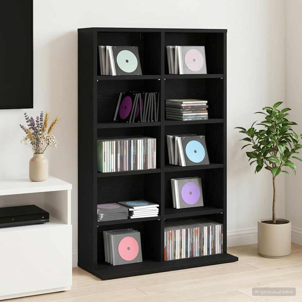 CD Regal Schwarze Eiche 65 x 23,5 x 97,5 cm Holzwerkstoff