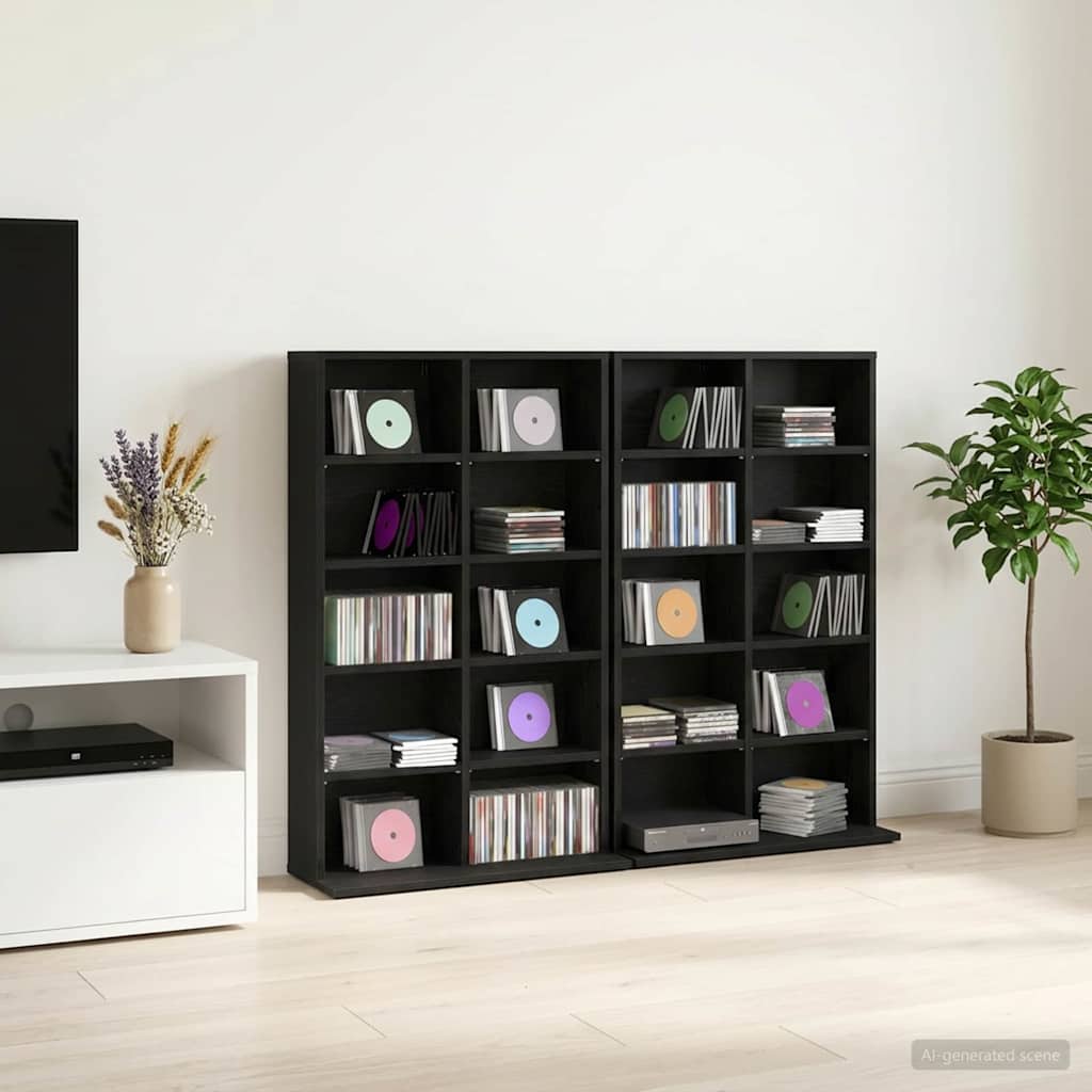 CD Regal 2 Stk. Schwarze Eiche 65 x 23,5 x 97,5 cm
