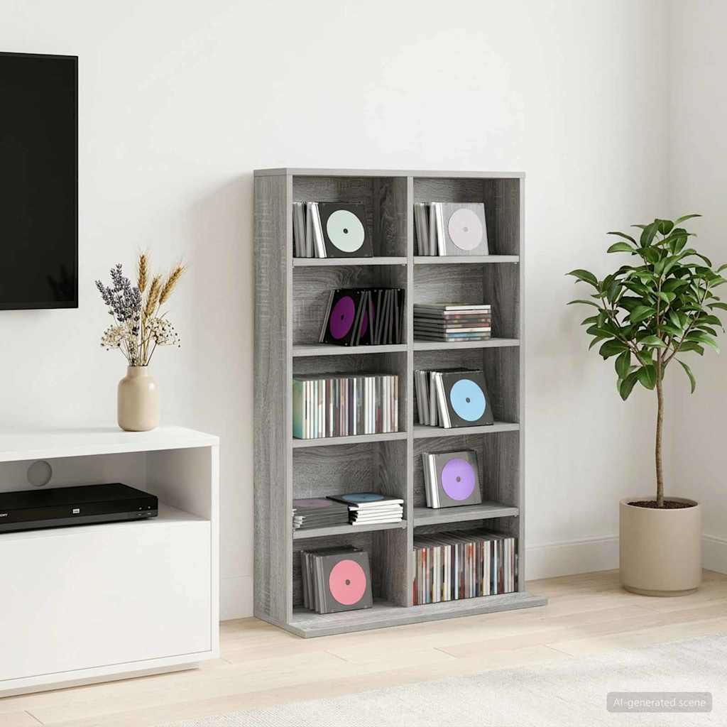CD Regal Sonoma-Grau 65 x 23,5 x 97,5 cm Holzwerkstoff