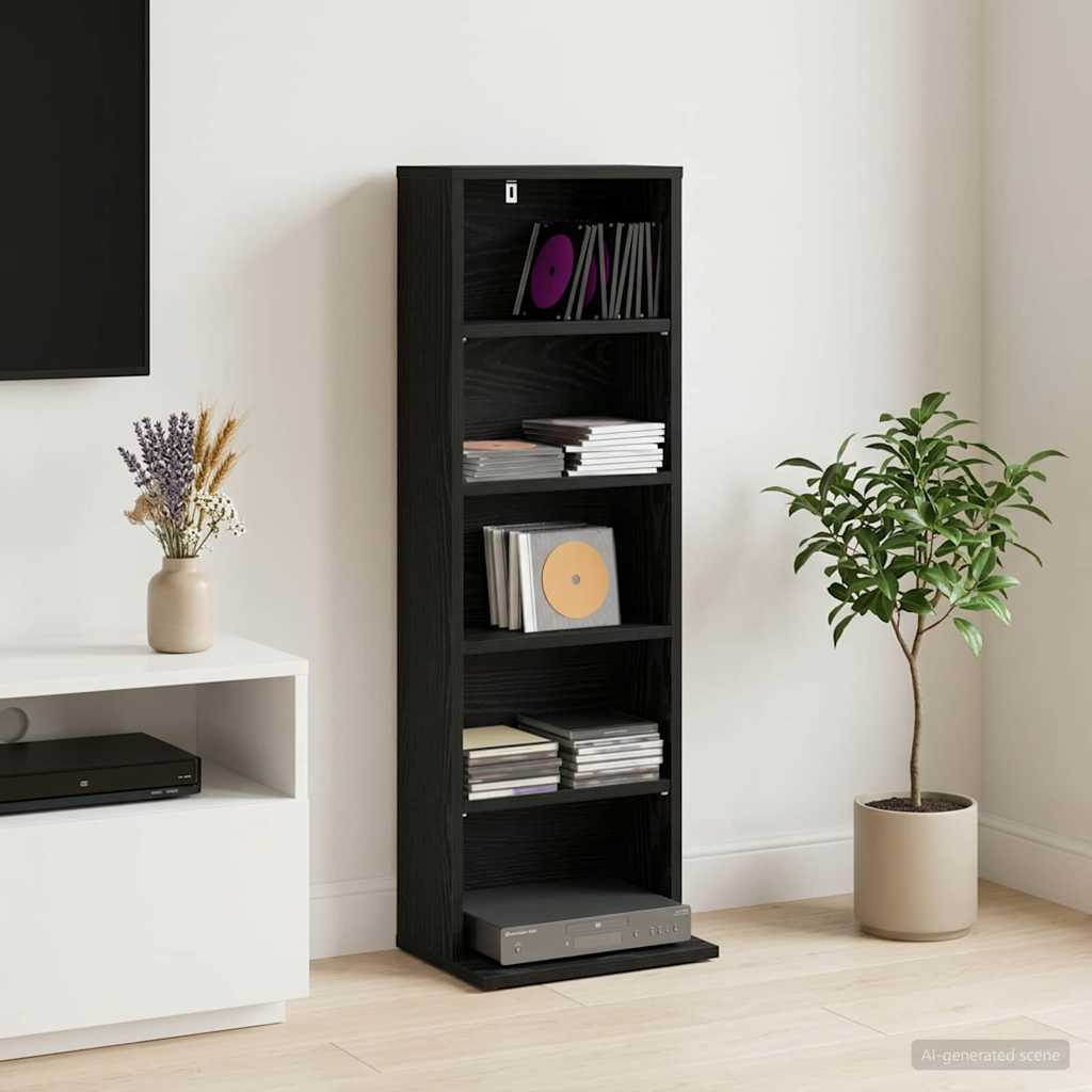 CD Regal Schwarze Eiche 33 x 23,5 x 97,5 cm Holzwerkstoff