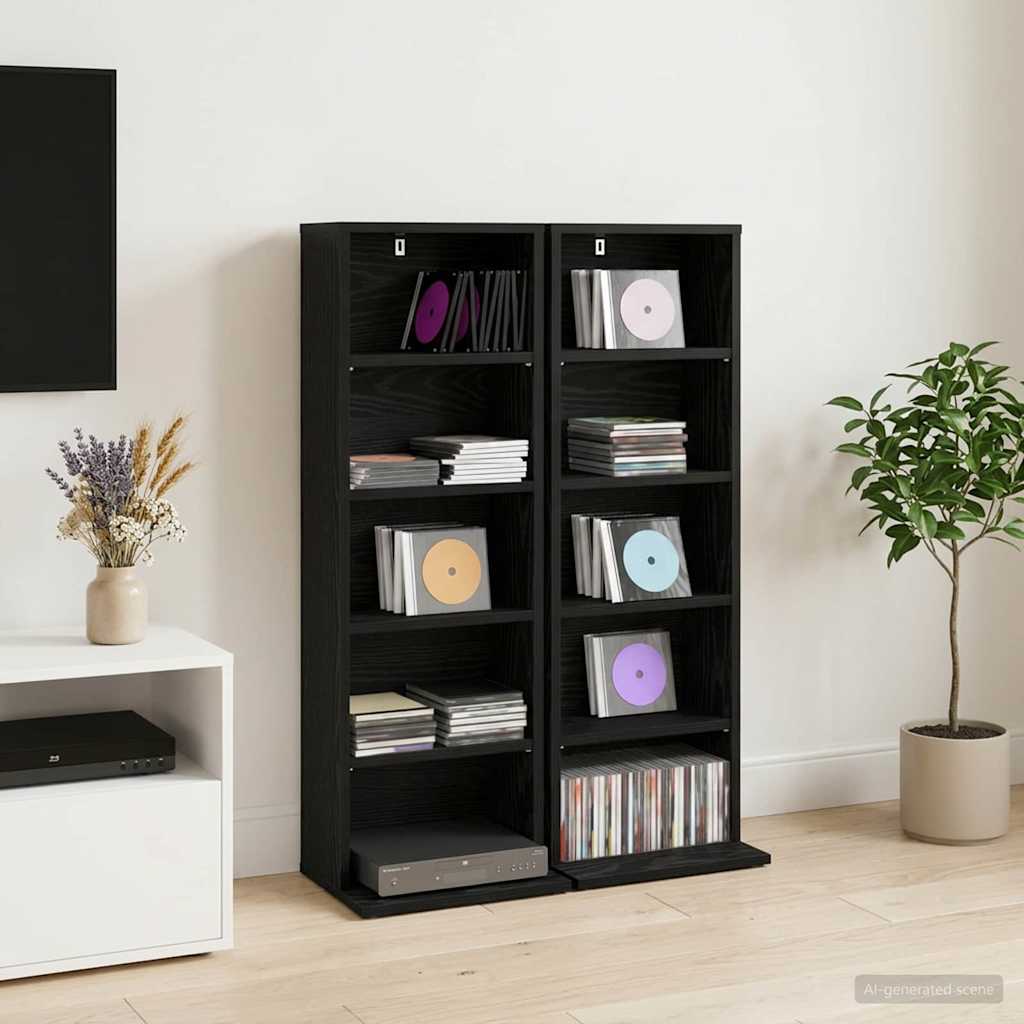 CD Regal 2 Stk. Schwarze Eiche 33 x 23,5 x 97,5 cm