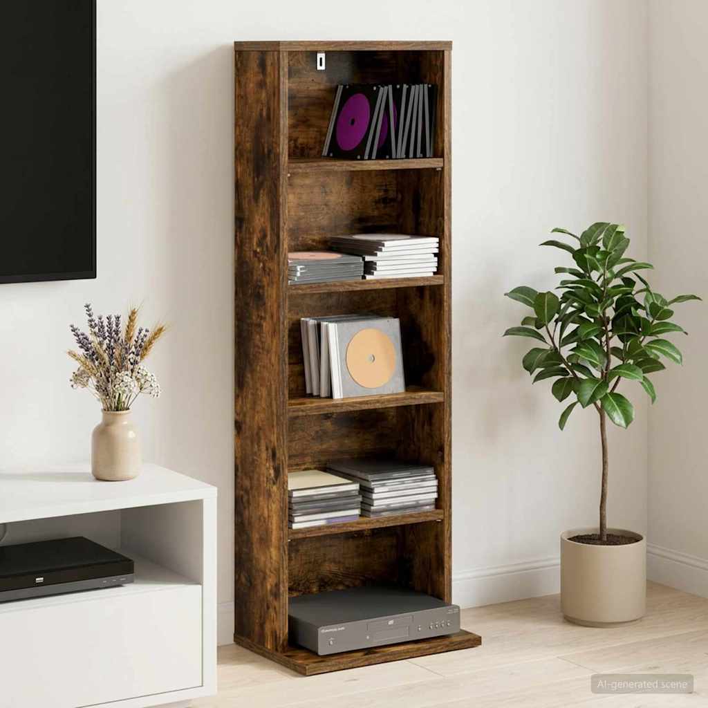 CD Regal Raucheiche 33 x 23,5 x 97,5 cm Holzwerkstoff