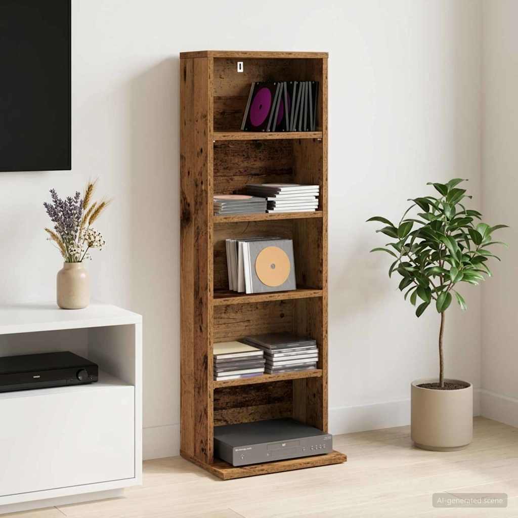 CD Regal Altholz 33 x 23,5 x 97,5 cm Holzwerkstoff