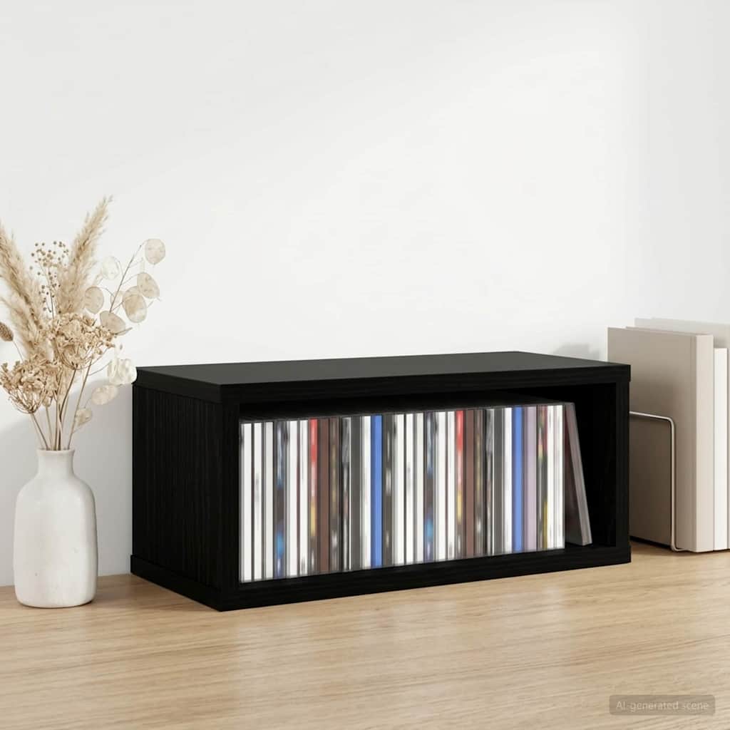 CD Aufbewahrungsregal Schwarze Eiche 40 x 17 x 17 cm