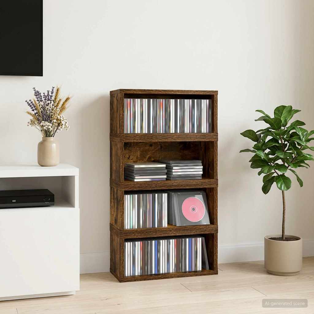 CD Aufbewahrungsregal 4 Stk. Raucheiche 40 x 17 x 17 cm