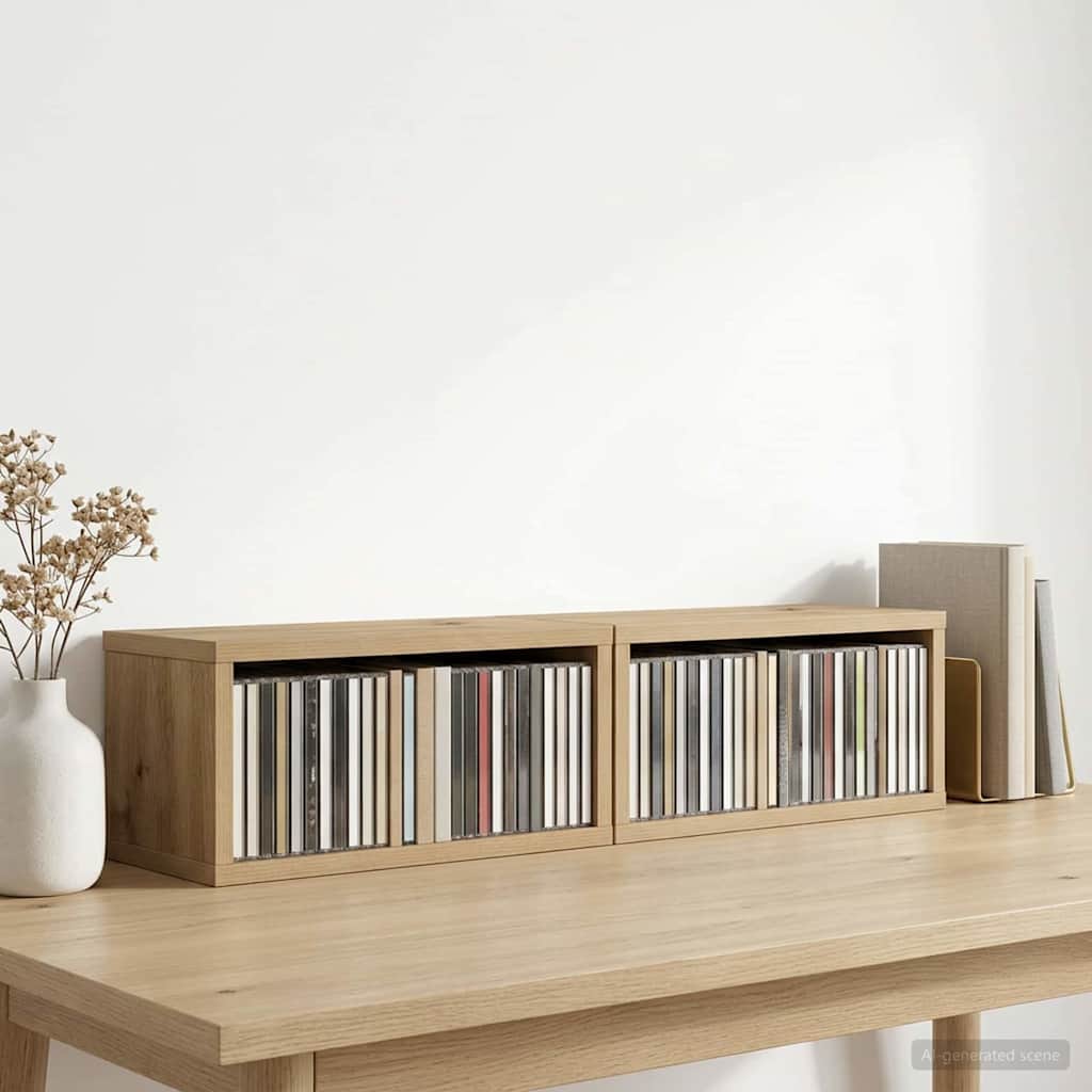 CD Aufbewahrungsregal 2 Stk. Artisan-Eiche 40 x 17 x 17 cm